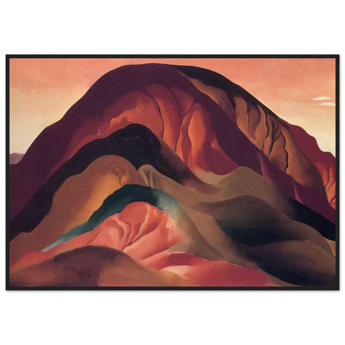 Rust Red Hills Framed Poster | Georgia O'Keeffe Framed Prints Wall Art | Georgia O Keeffe Prints