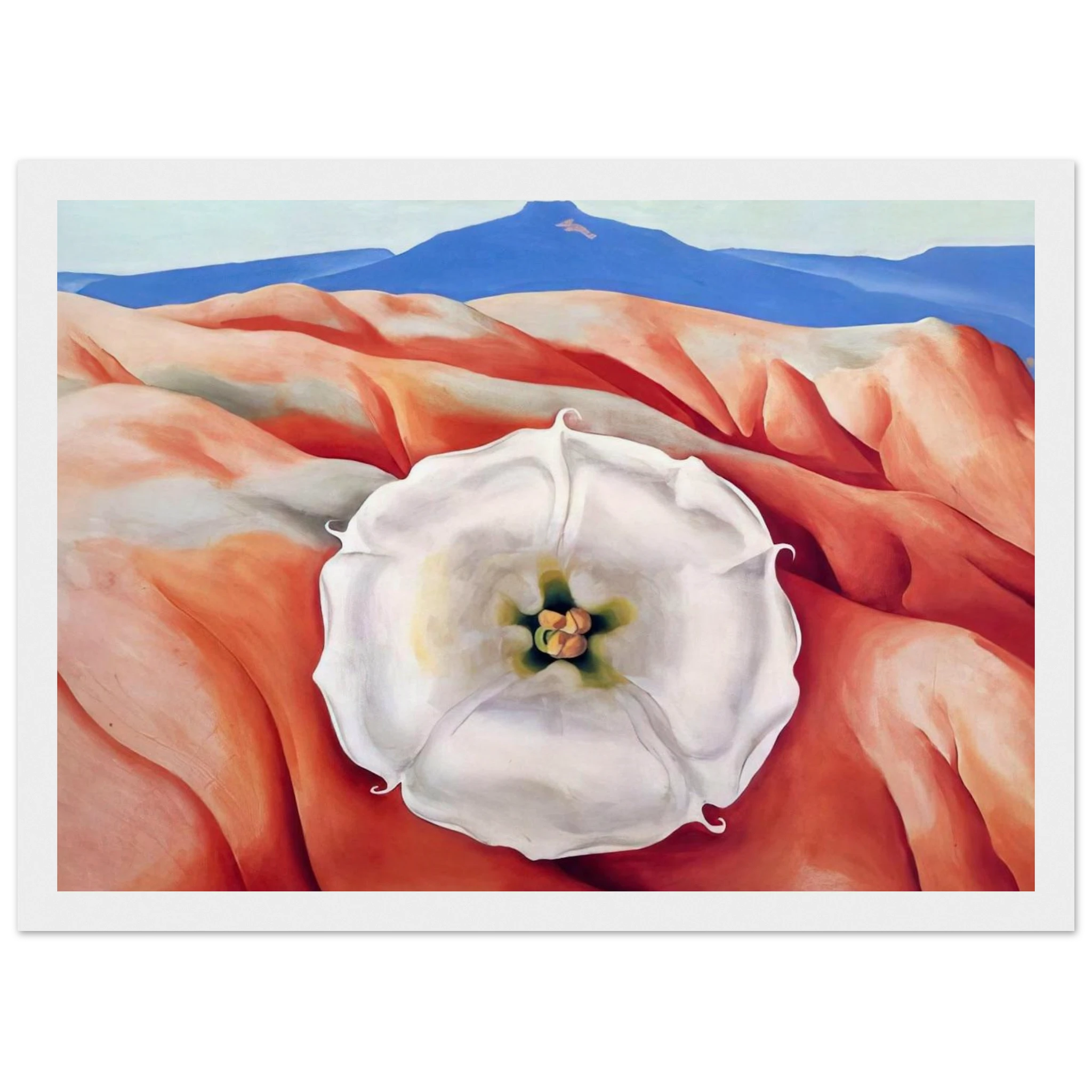 Red hills and white flower II Framed Poster | Georgia O'Keeffe Framed Prints Wall Art | Georgia O Keeffe Prints