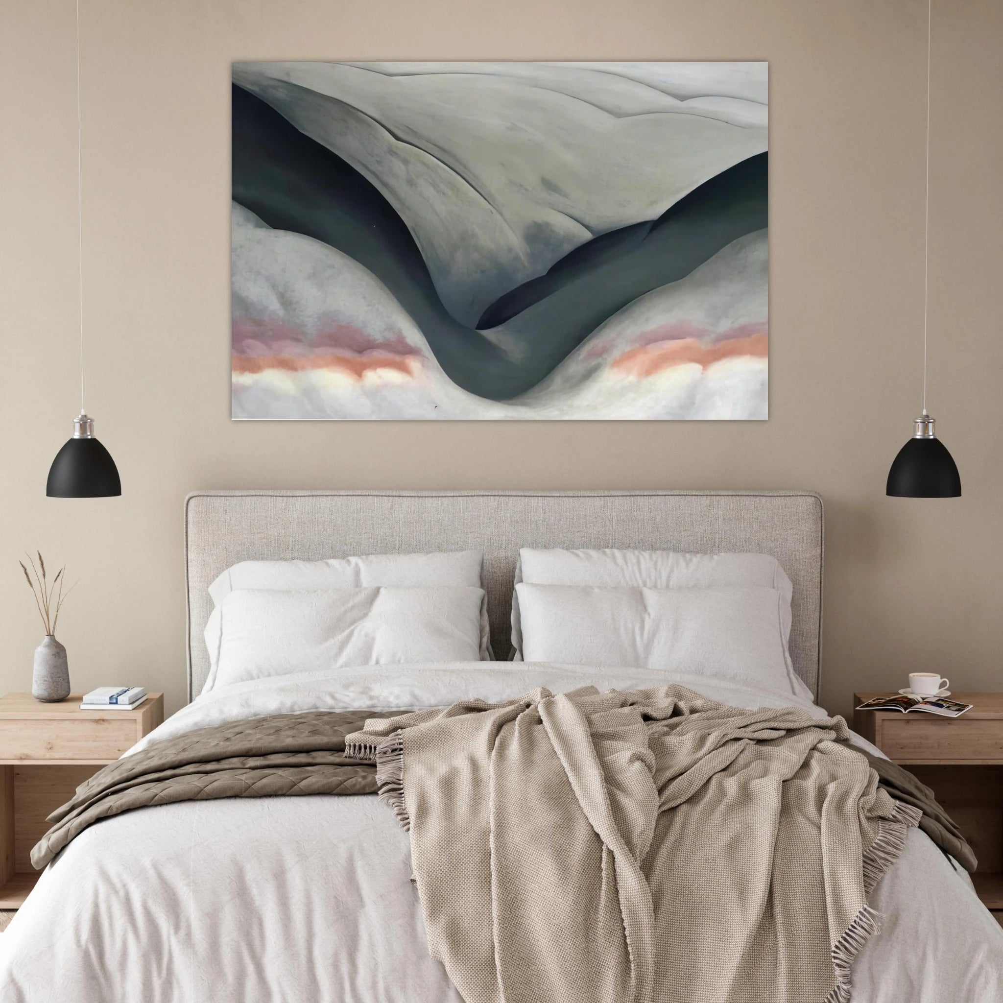 Black Place, Grey and Pink Poster | Georgia O'Keeffe Poster | Georgia O Keeffe Prints
