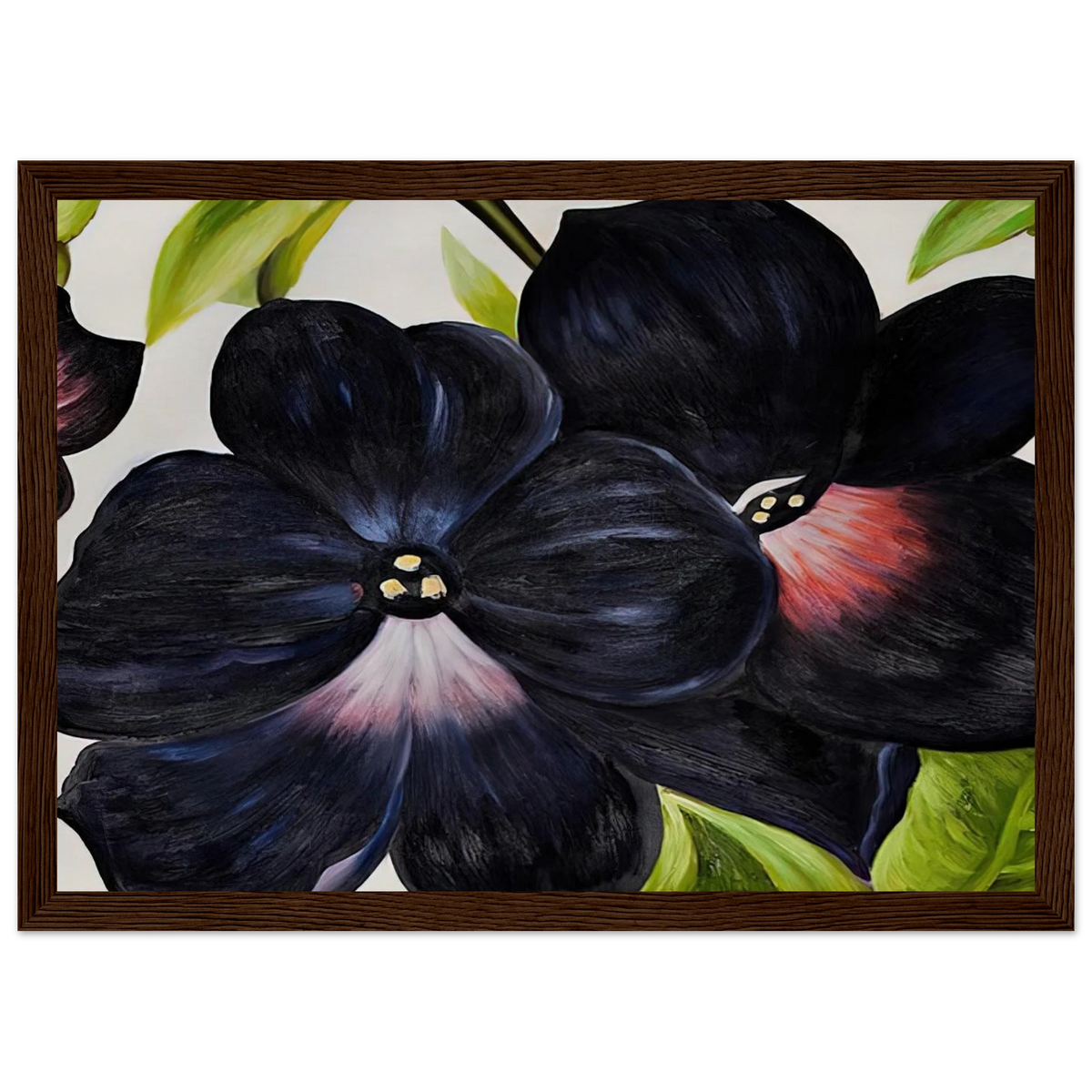 Black and Purple Petunias Framed Poster | Georgia O'Keeffe Framed Prints Wall Art | Georgia O Keeffe Prints
