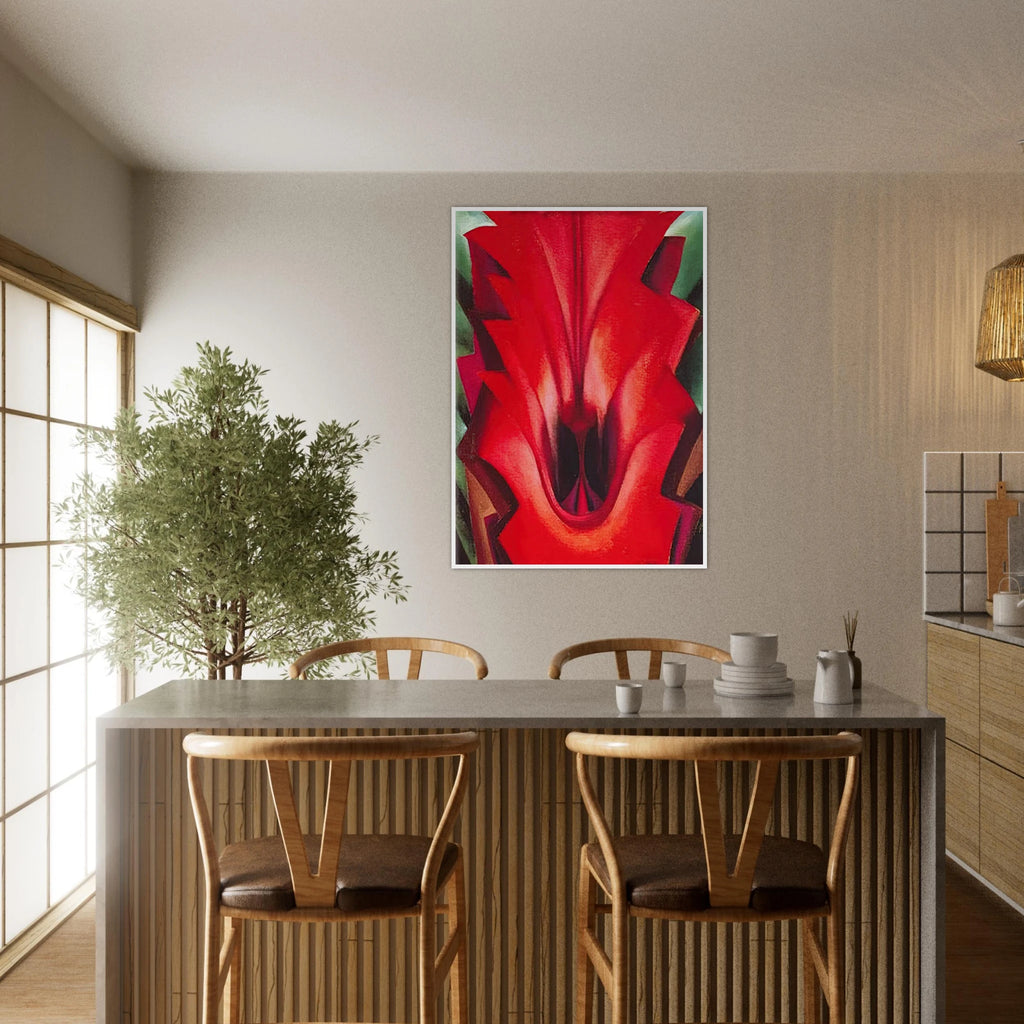 Inside Red Canna Framed Poster | Georgia O'Keeffe Framed Prints Wall Art | Georgia O Keeffe Prints