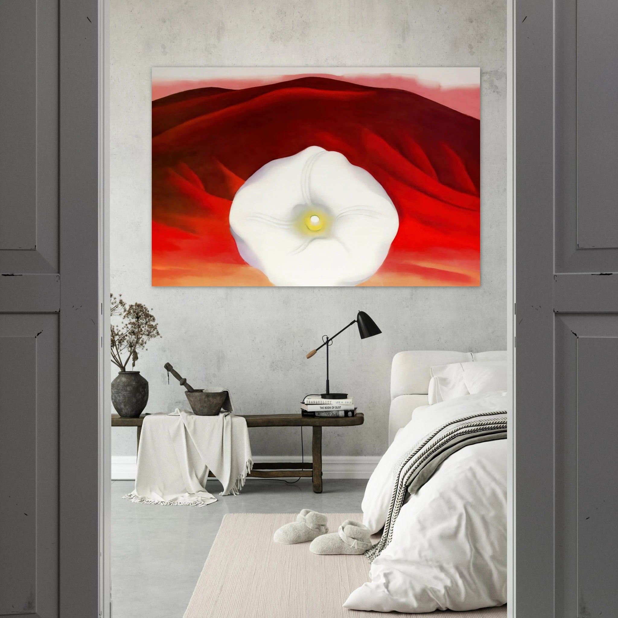 Red hills and white flower Poster | Georgia O'Keeffe Poster | Georgia O Keeffe Prints