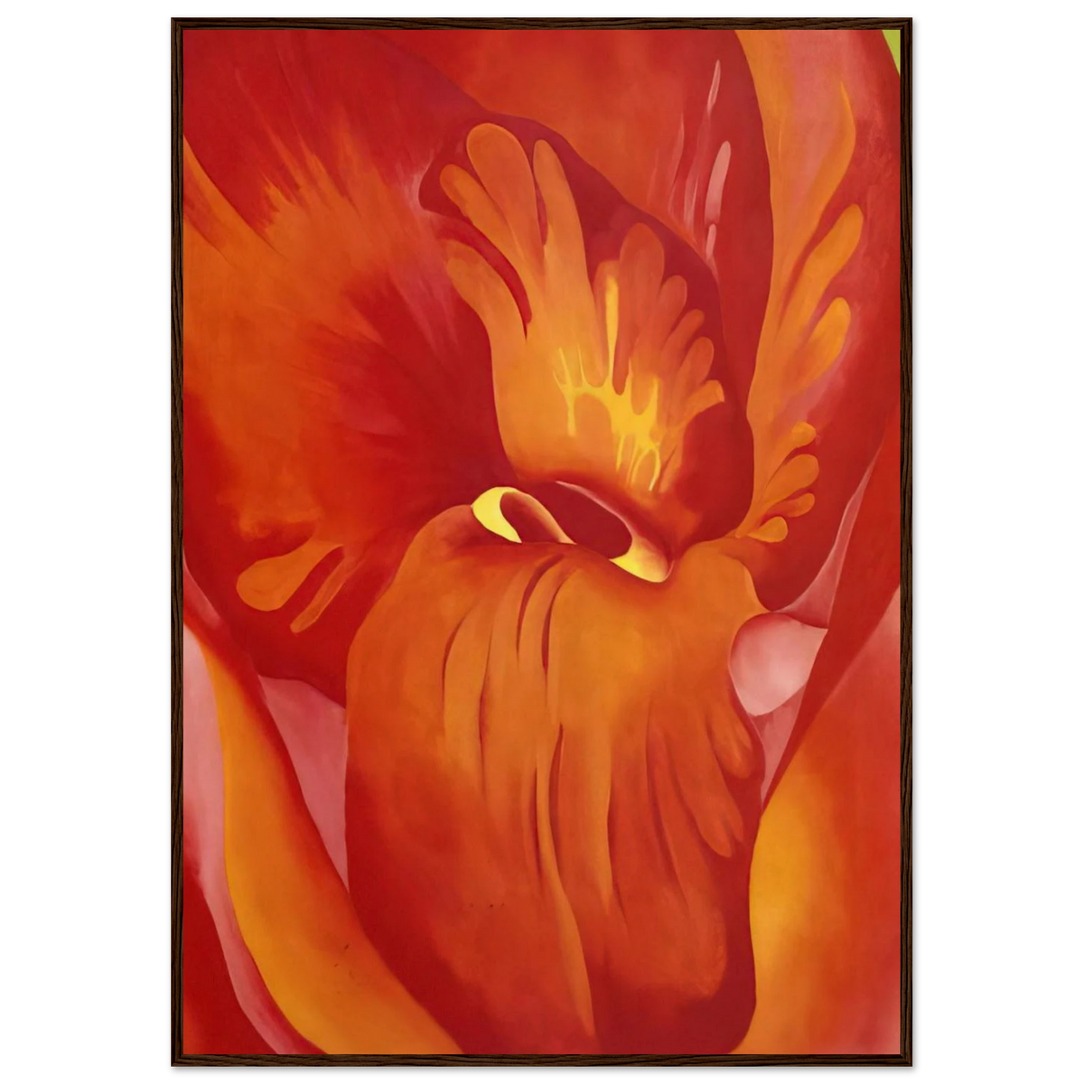 Canna Red and Orange Framed Poster | Georgia O'Keeffe Framed Prints Wall Art | Georgia O Keeffe Prints