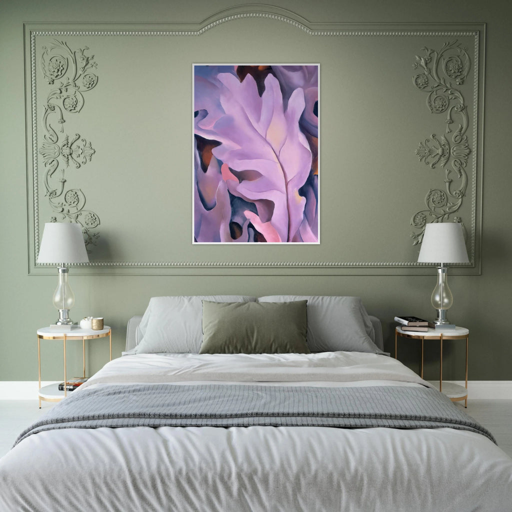 Purple Leaves Framed Poster | Georgia O'Keeffe Framed Prints Wall Art | Georgia O Keeffe Prints