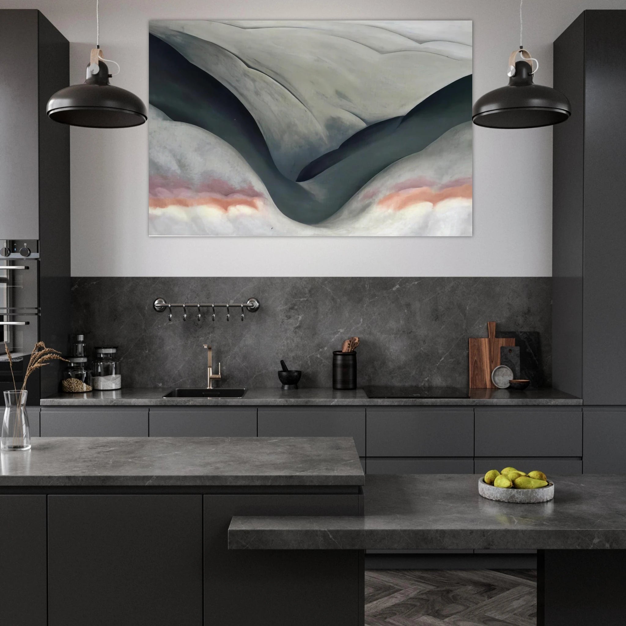 Black Place, Grey and Pink Poster | Georgia O'Keeffe Poster | Georgia O Keeffe Prints