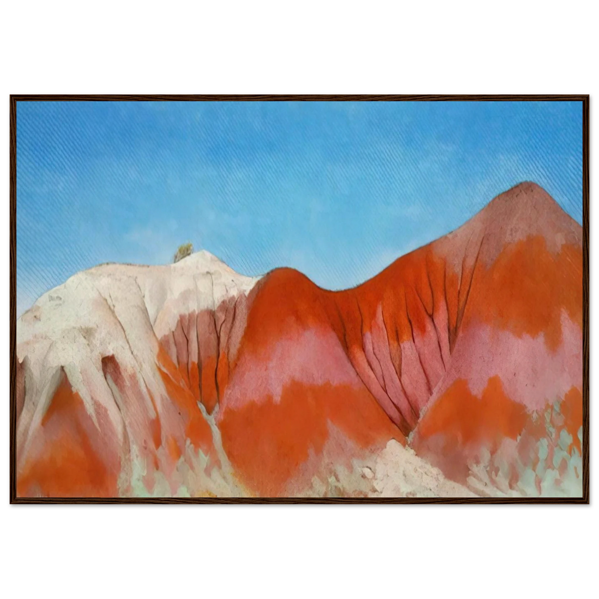 Series near abiquiu, New Mexico - Hills to the left Framed Poster | Georgia O'Keeffe Framed Prints Wall Art | Georgia O Keeffe Prints