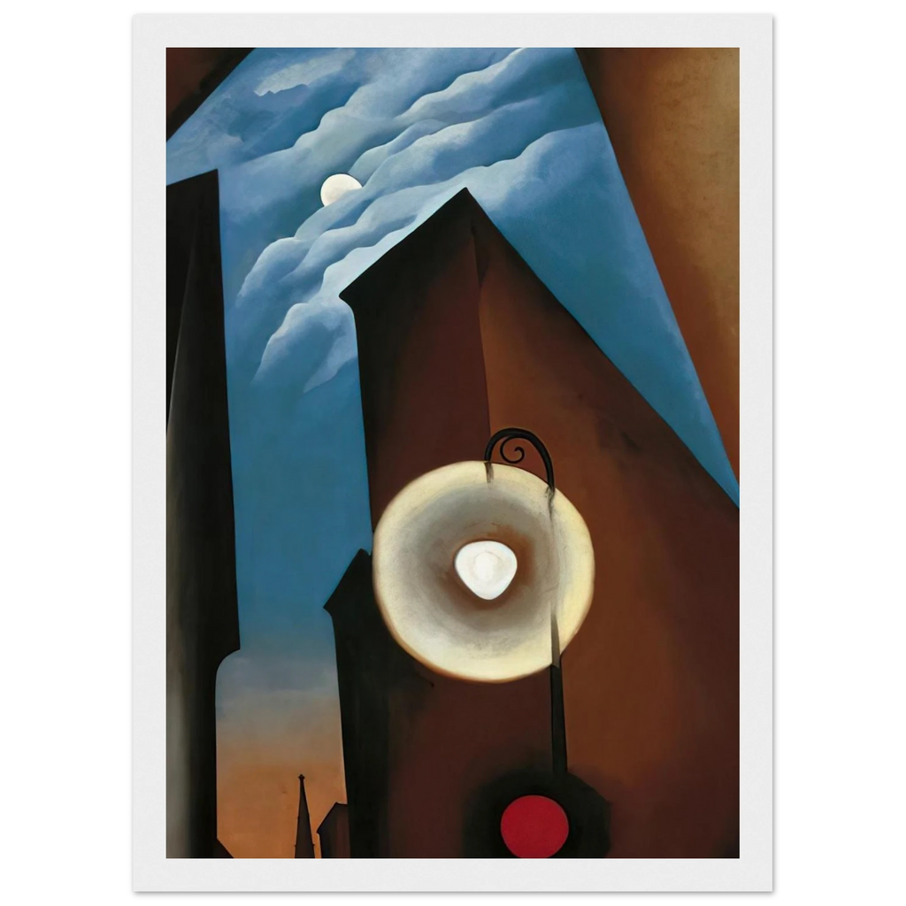 New York with Moon Framed Poster | Georgia O'Keeffe Framed Prints Wall Art | Georgia O Keeffe Prints