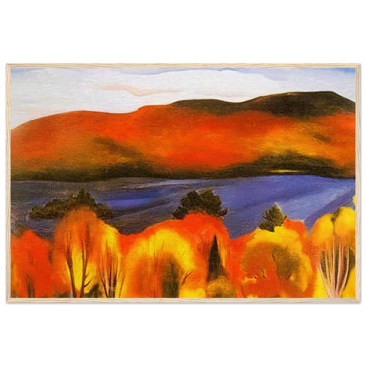 Lake George, Autumn Framed Poster | Georgia O'Keeffe Framed Prints Wall Art | Georgia O Keeffe Prints