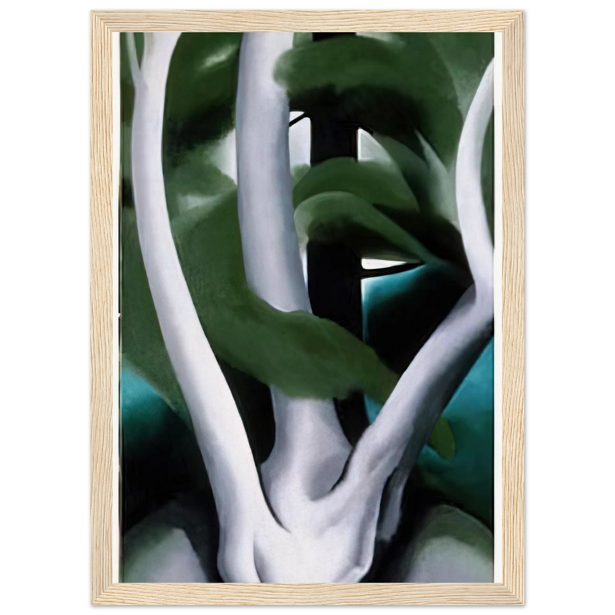 Birch and Pine Tree No. 1 Framed Poster | Georgia O'Keeffe Framed Prints Wall Art | Georgia O Keeffe Prints