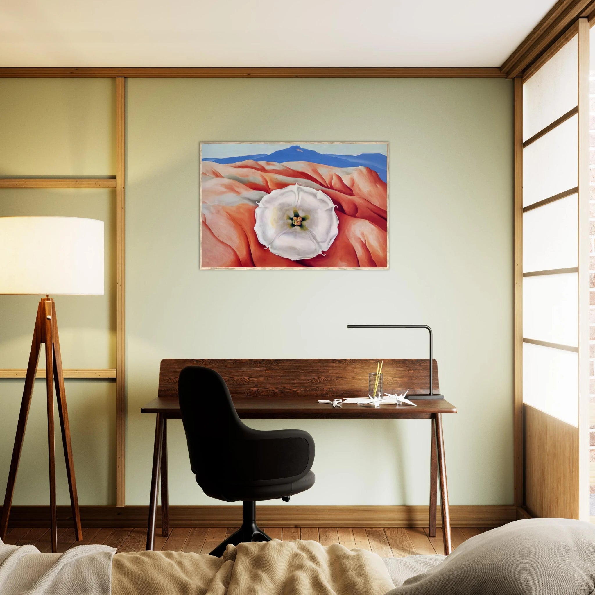 Red hills and white flower II Framed Poster | Georgia O'Keeffe Framed Prints Wall Art | Georgia O Keeffe Prints
