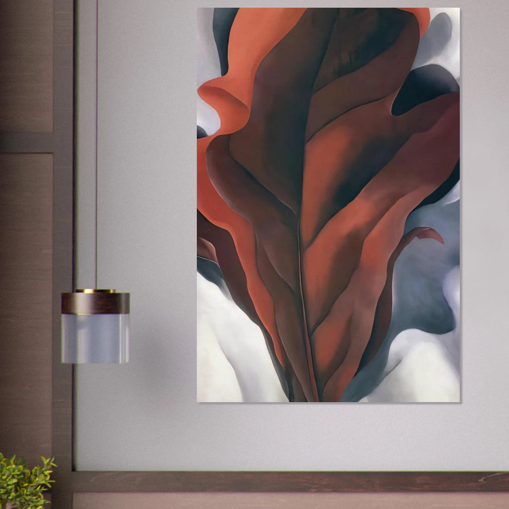 Large Dark Red Leaves on White Poster | Georgia O'Keeffe Poster | Georgia O Keeffe Prints
