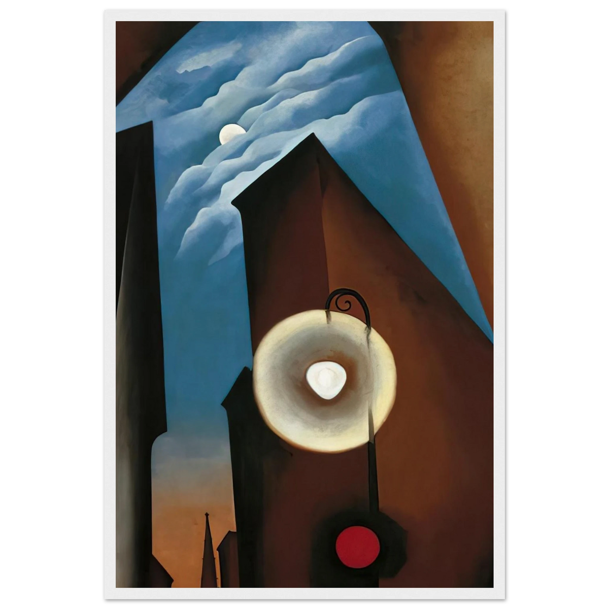 New York with Moon Framed Poster | Georgia O'Keeffe Framed Prints Wall Art | Georgia O Keeffe Prints