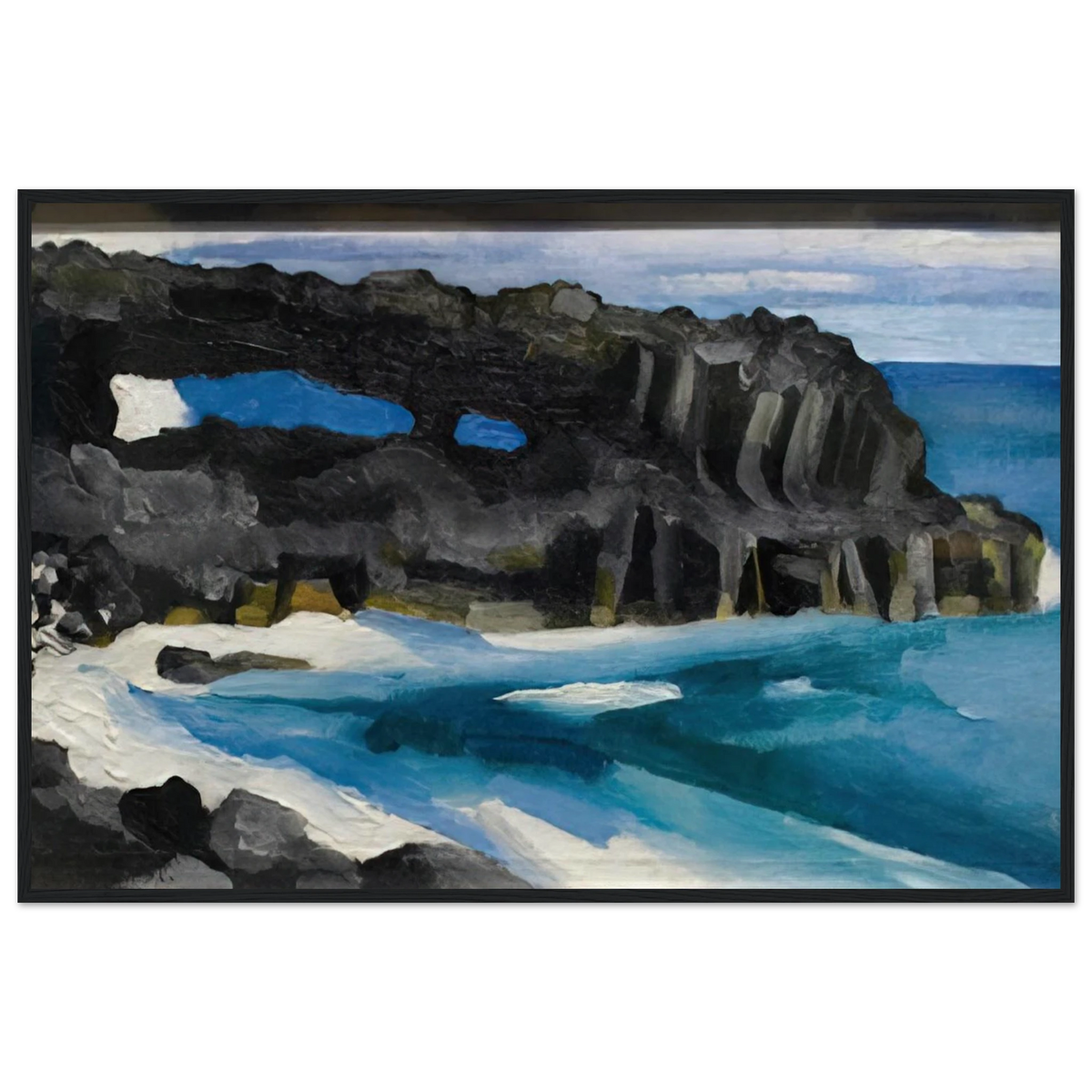 Black Lava Bridge, Hana Coast-No. II Framed Poster | Georgia O'Keeffe Framed Prints Wall Art | Georgia O Keeffe Prints