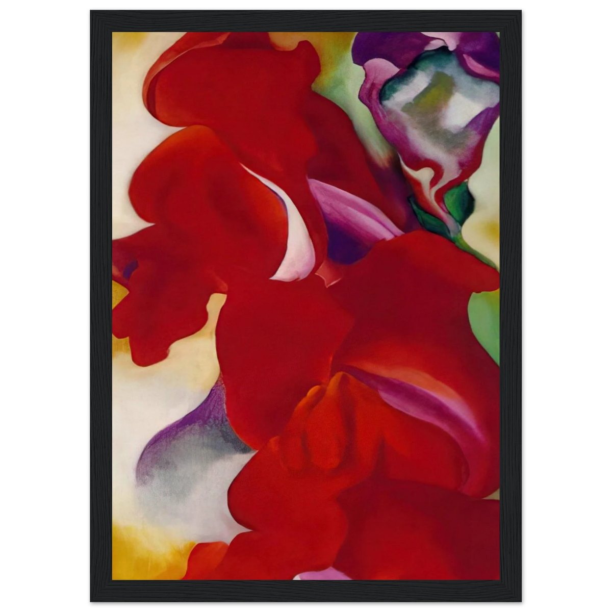 Red Snapdragons Framed Poster | Georgia O'Keeffe Framed Prints Wall Art | Georgia O Keeffe Prints