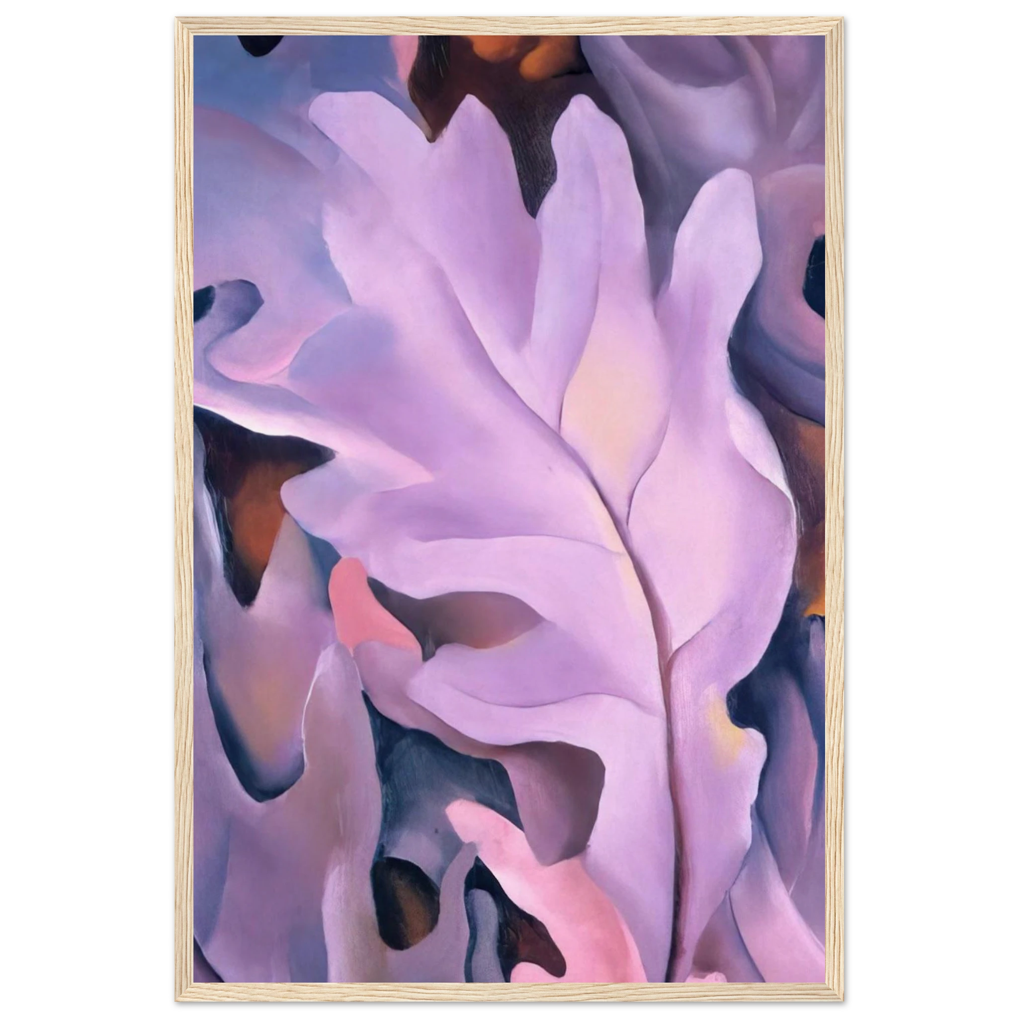 Purple Leaves Framed Poster | Georgia O'Keeffe Framed Prints Wall Art | Georgia O Keeffe Prints