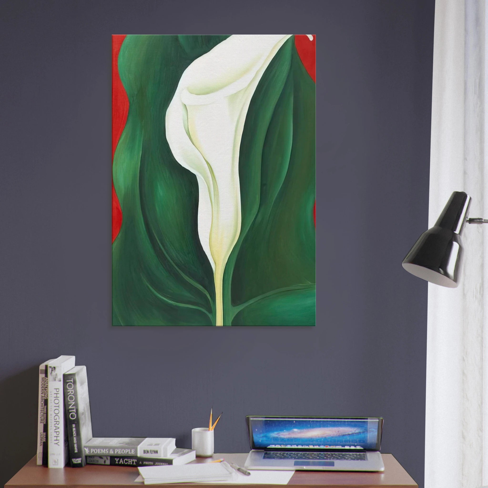 Single Calla Lily  Red  Canvas | Georgia O'Keeffe Canvas | Georgia O Keeffe Prints