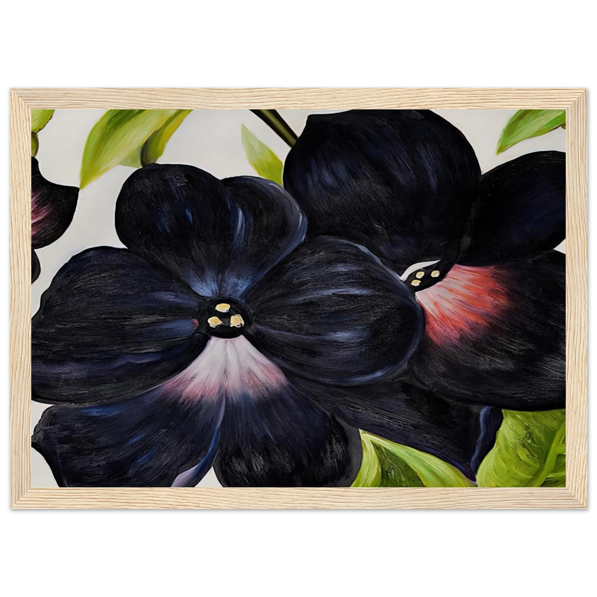 Black and Purple Petunias Framed Poster | Georgia O'Keeffe Framed Prints Wall Art | Georgia O Keeffe Prints
