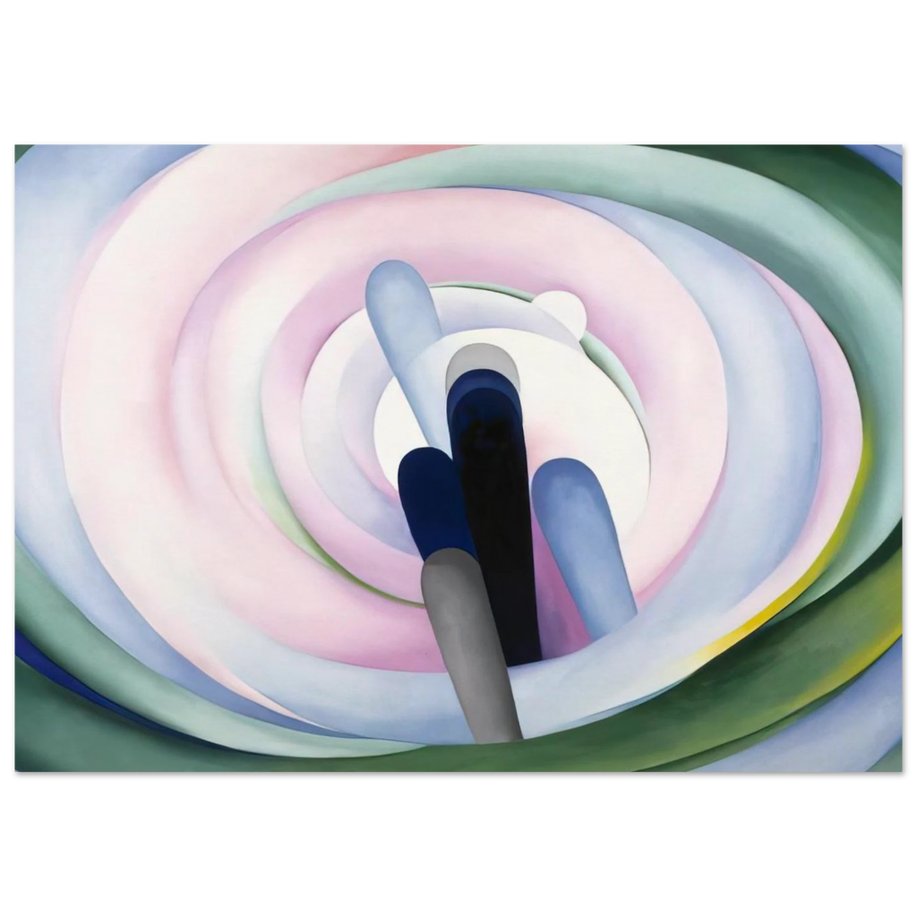 Grey Blue and Black, Pink Circle Poster | Georgia O'Keeffe Poster | Georgia O Keeffe Prints