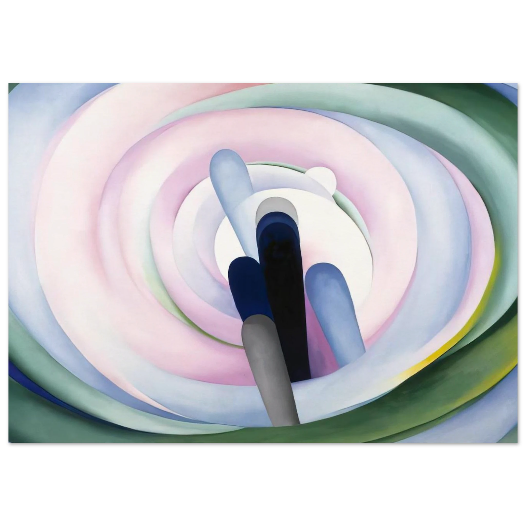 Grey Blue and Black, Pink Circle Poster | Georgia O'Keeffe Poster | Georgia O Keeffe Prints