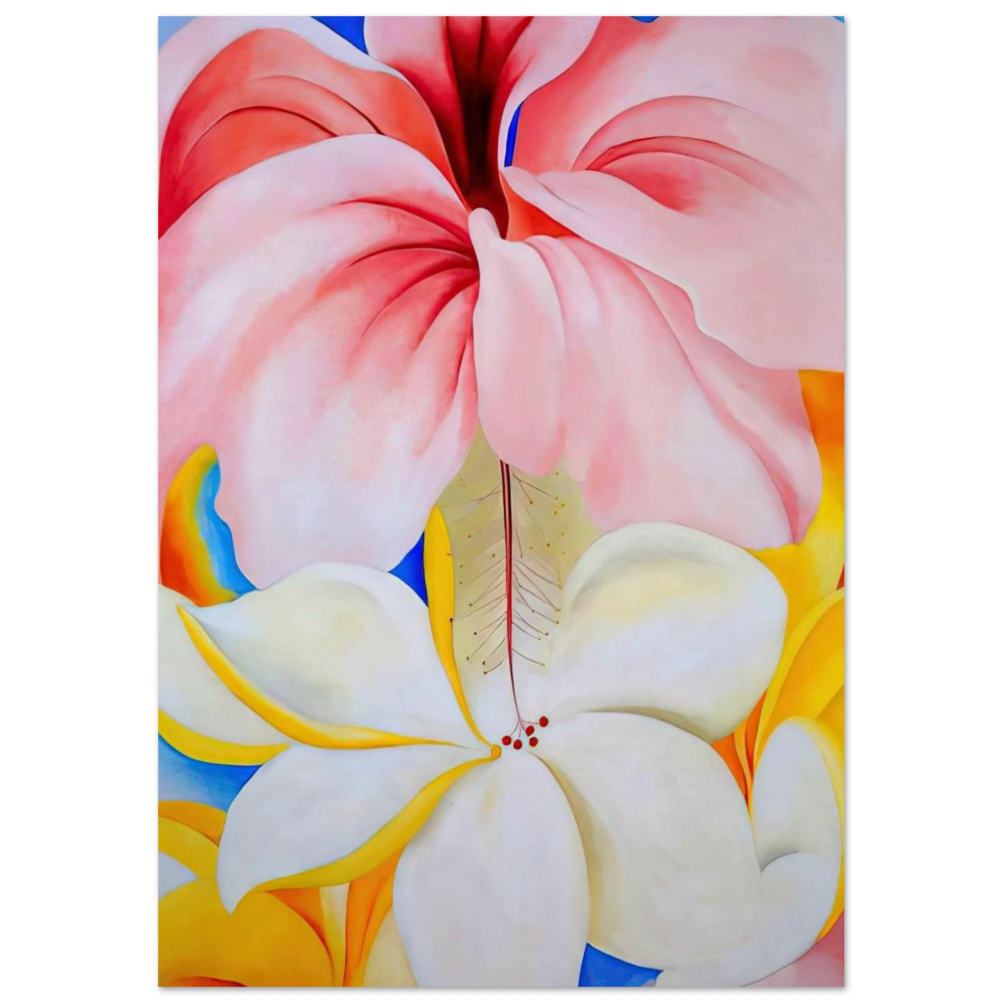 Hibiscus with Plumeria Poster | Georgia O'Keeffe Poster | Georgia O Keeffe Prints