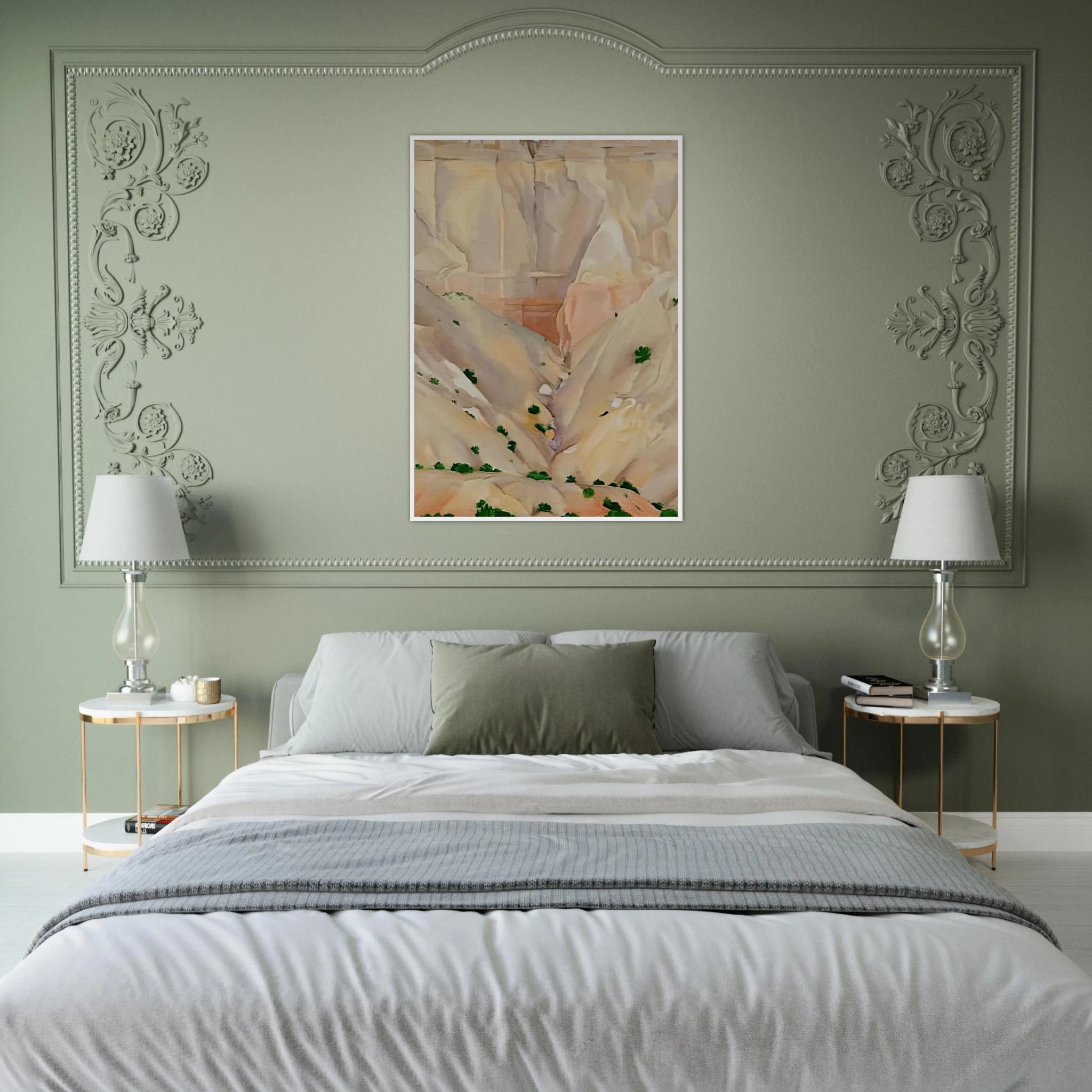 Cliffs Beyond Abiquiu, Dry Waterfall Framed Poster | Georgia O'Keeffe Framed Prints Wall Art | Georgia O Keeffe Prints