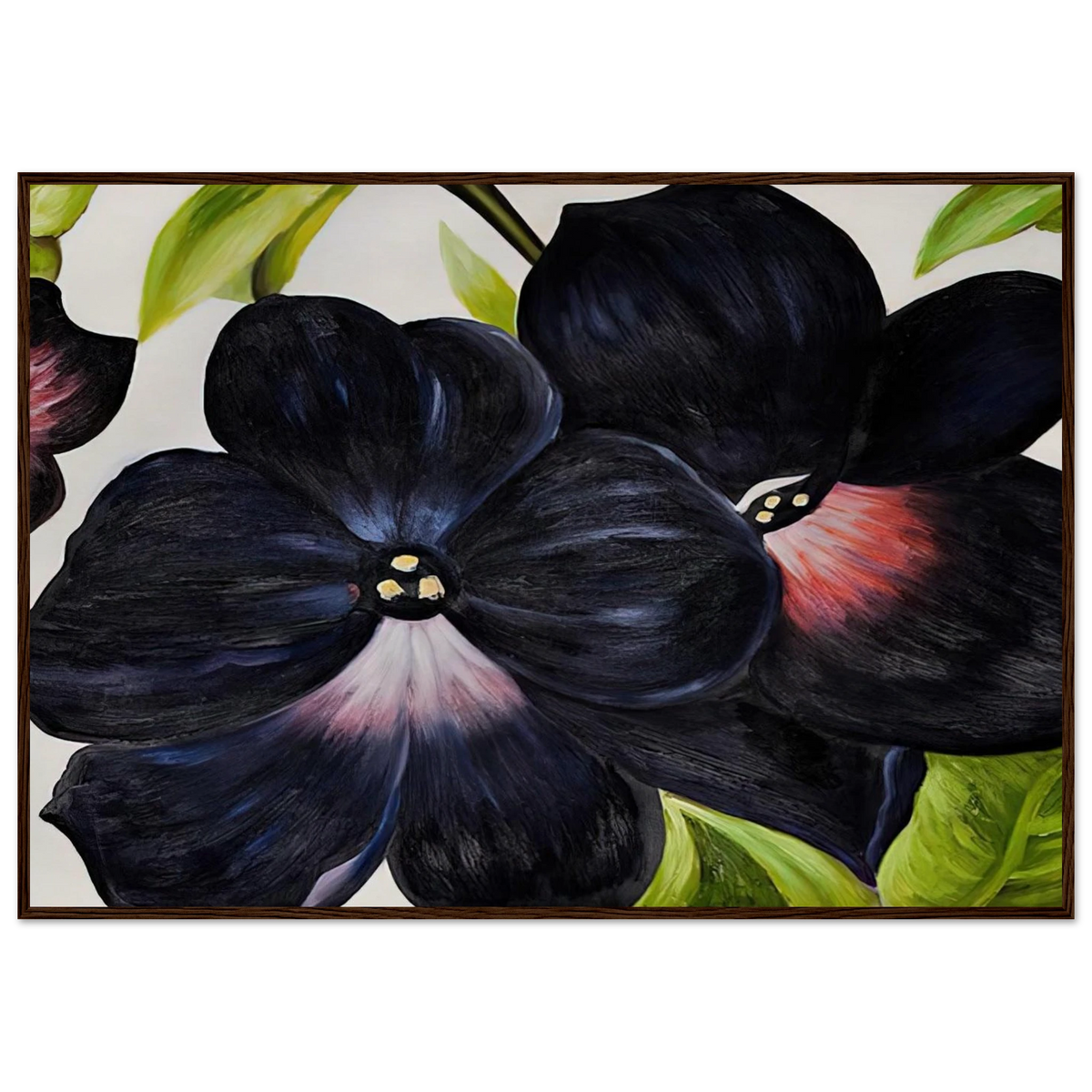Black and Purple Petunias Framed Poster | Georgia O'Keeffe Framed Prints Wall Art | Georgia O Keeffe Prints