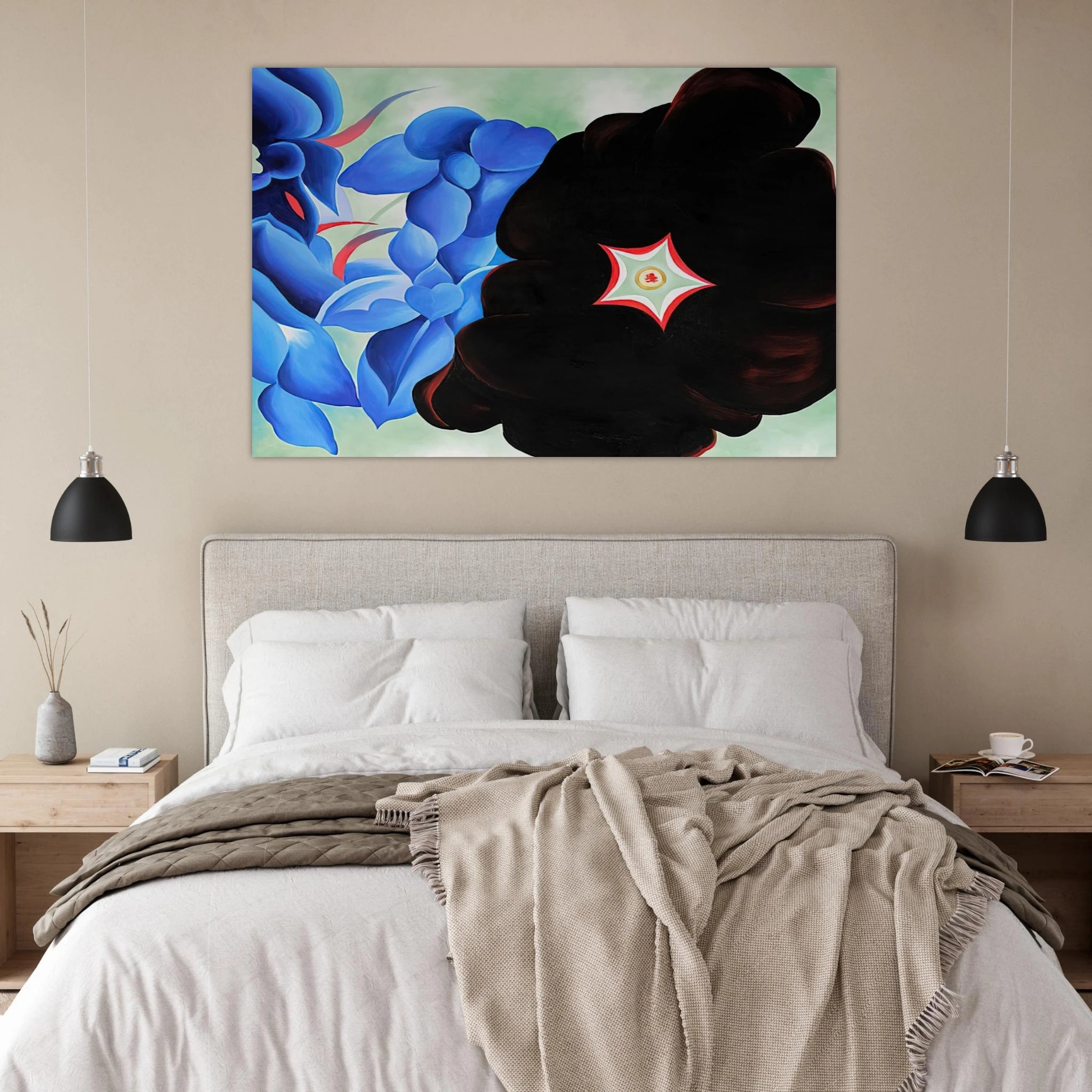 Black Hollyhock - Blue Larkspur Poster | Georgia O'Keeffe Poster | Georgia O Keeffe Prints