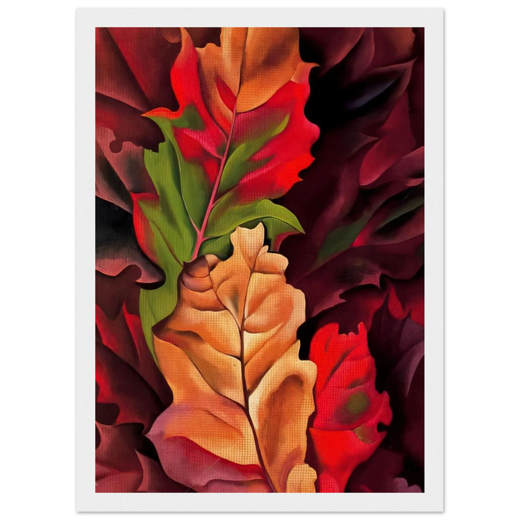 Autumn Leaves - Lake George, N.Y. Framed Poster | Georgia O'Keeffe Framed Prints Wall Art | Georgia O Keeffe Prints