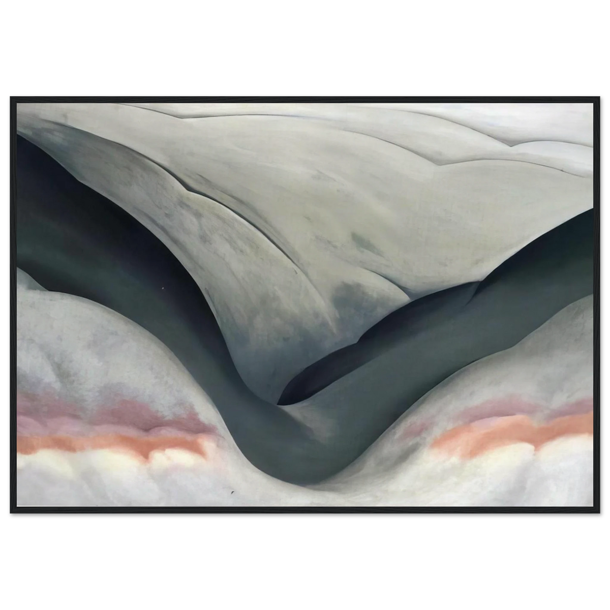 Black Place, Grey and Pink Framed Poster | Georgia O'Keeffe Framed Prints Wall Art | Georgia O Keeffe Prints