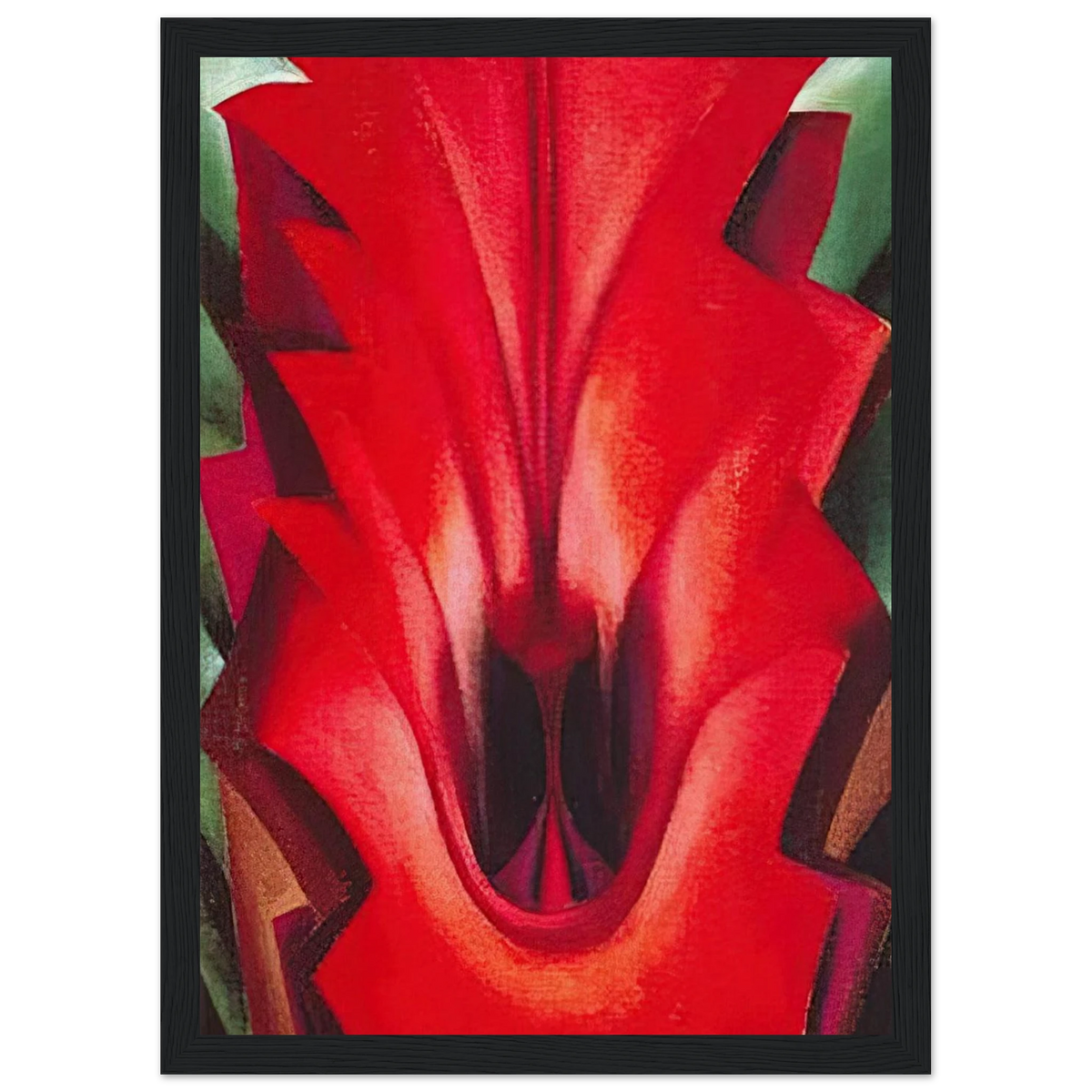 Inside Red Canna Framed Poster | Georgia O'Keeffe Framed Prints Wall Art | Georgia O Keeffe Prints