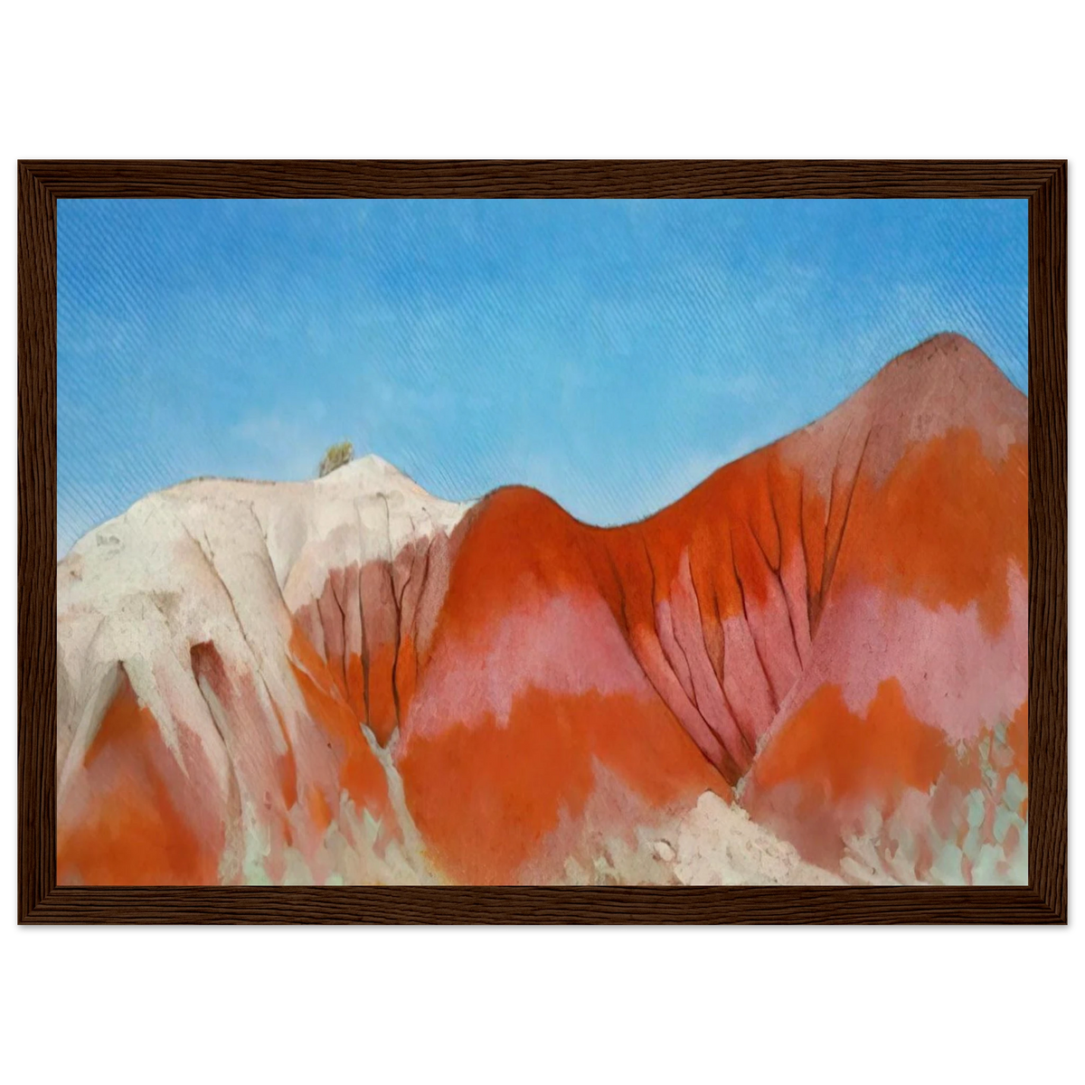 Series near abiquiu, New Mexico - Hills to the left Framed Poster | Georgia O'Keeffe Framed Prints Wall Art | Georgia O Keeffe Prints