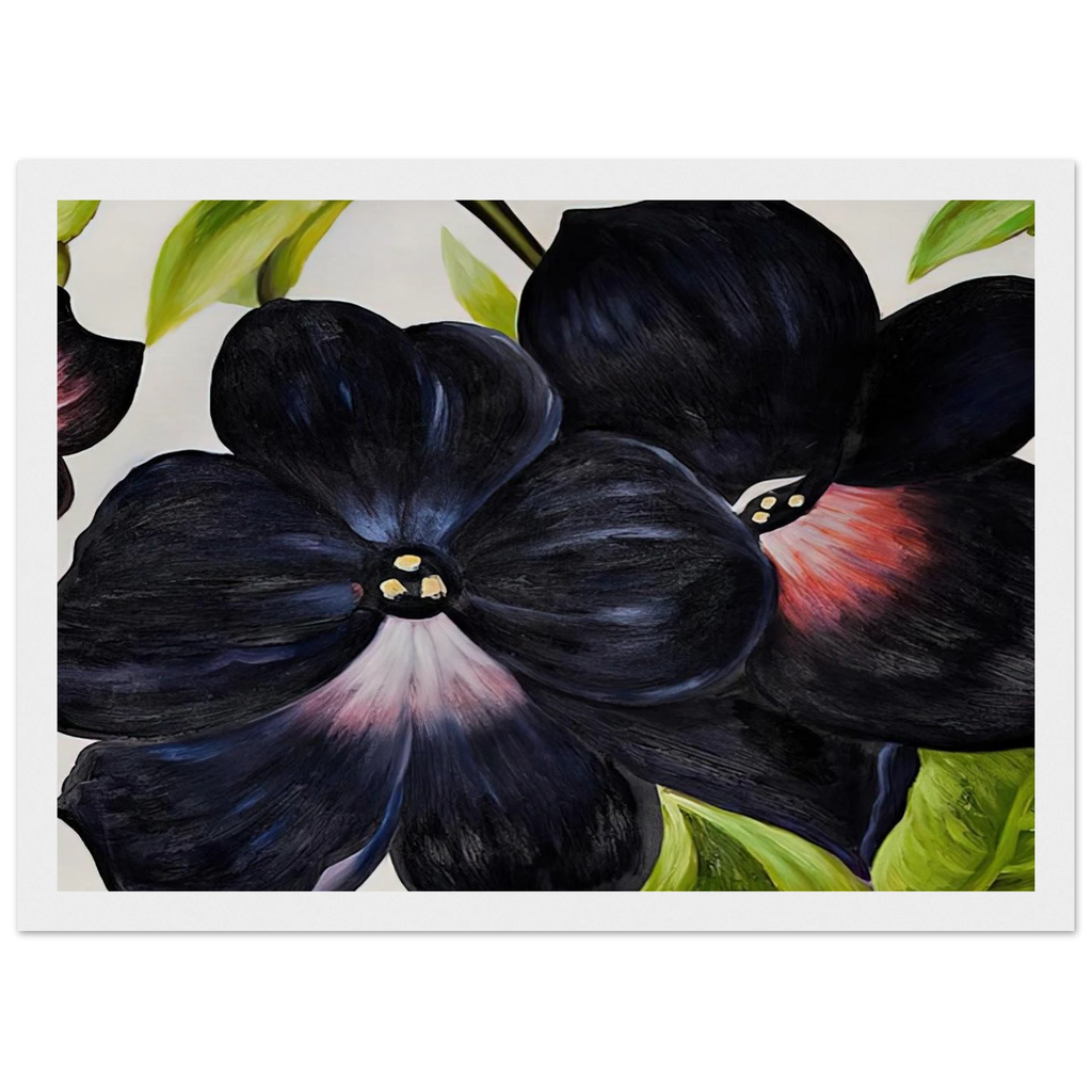 Black and Purple Petunias Framed Poster | Georgia O'Keeffe Framed Prints Wall Art | Georgia O Keeffe Prints