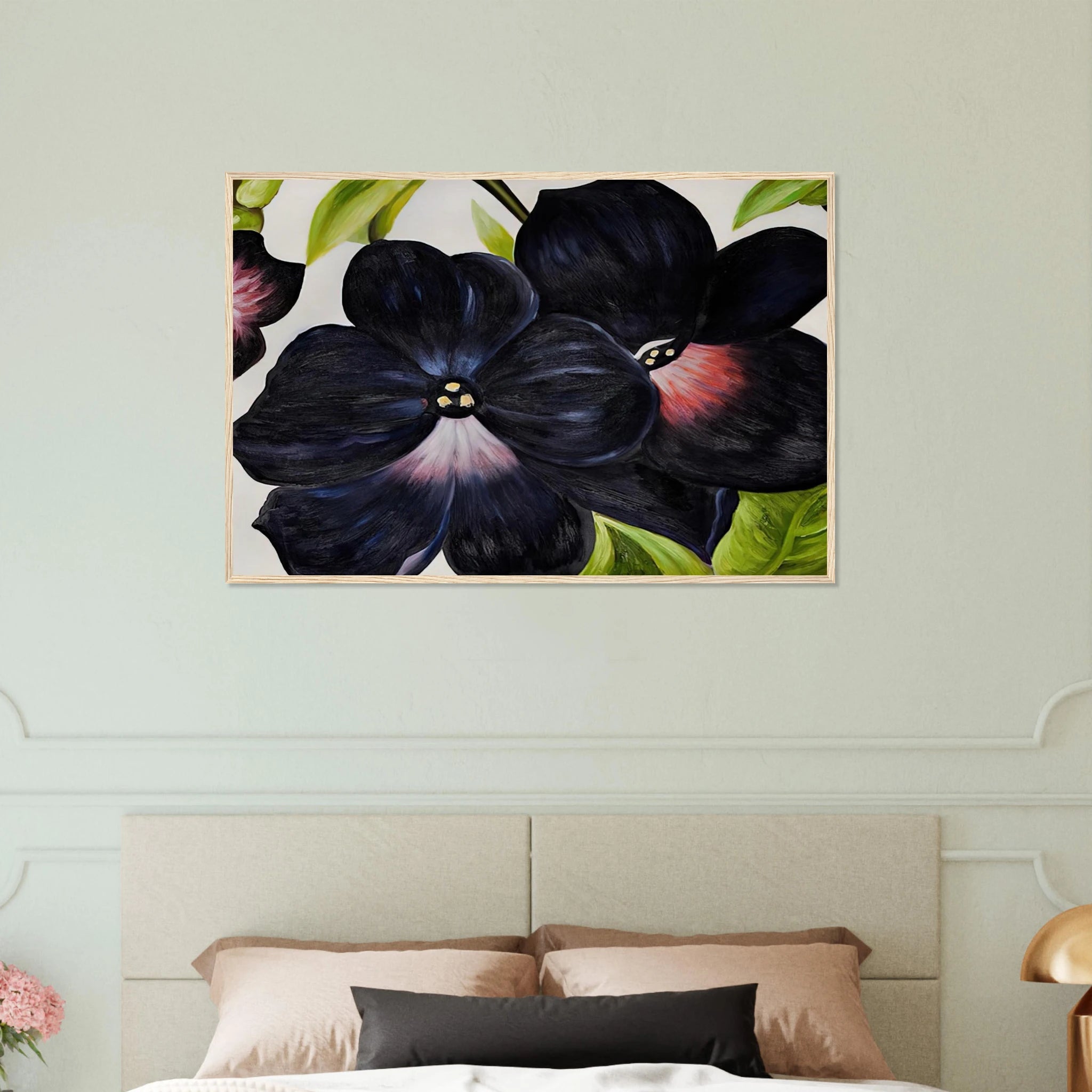 Black and Purple Petunias Framed Poster | Georgia O'Keeffe Framed Prints Wall Art | Georgia O Keeffe Prints