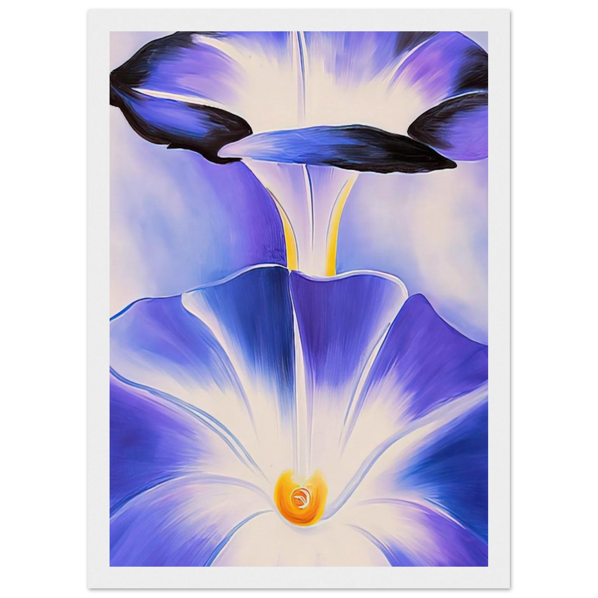 Blue Morning Glories Framed Poster | Georgia O'Keeffe Framed Prints Wall Art | Georgia O Keeffe Prints