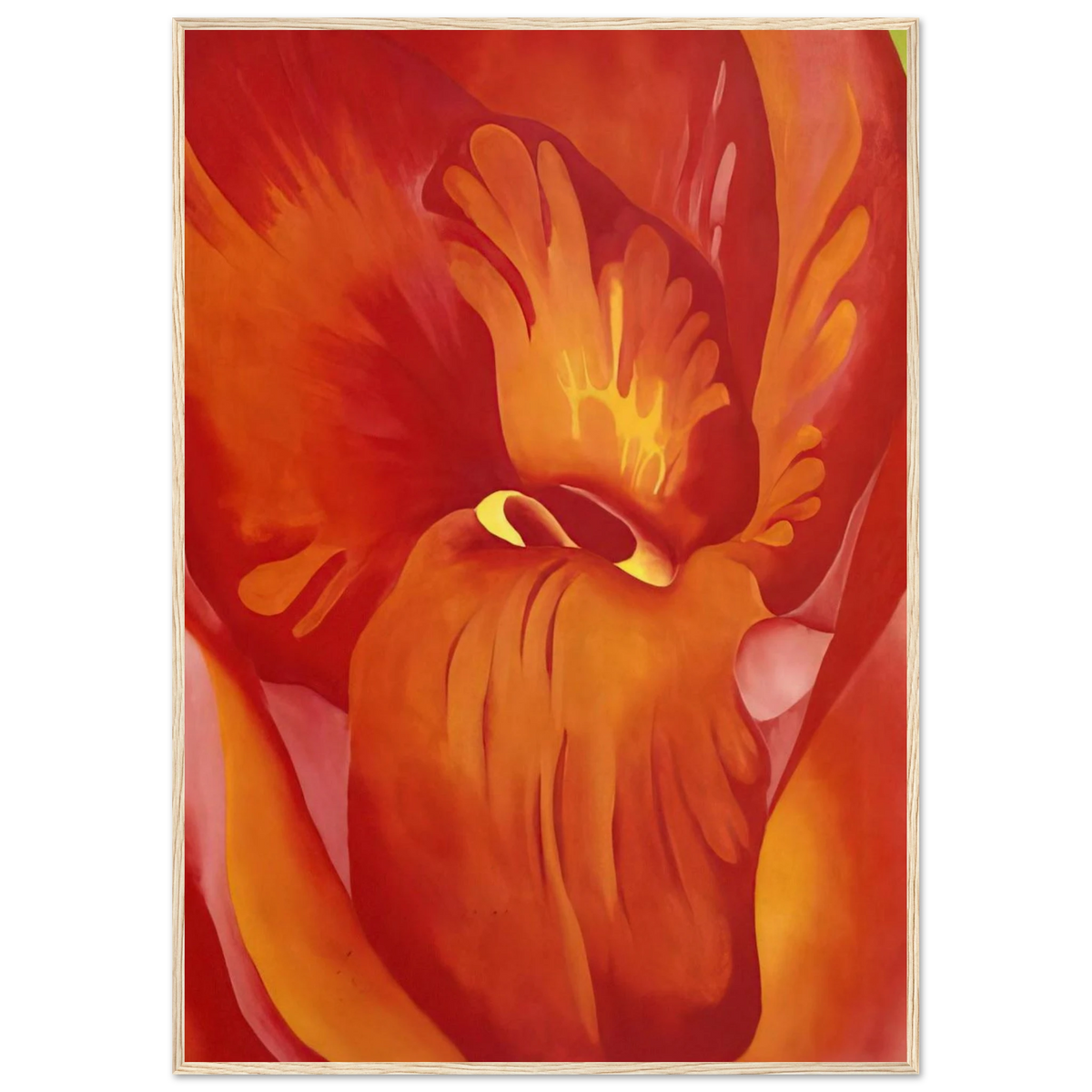 Canna Red and Orange Framed Poster | Georgia O'Keeffe Framed Prints Wall Art | Georgia O Keeffe Prints