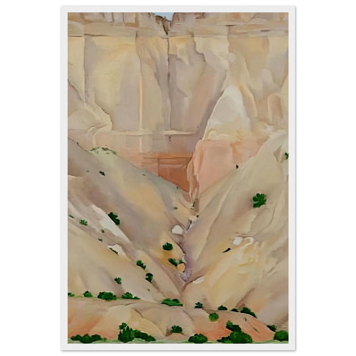 Cliffs Beyond Abiquiu, Dry Waterfall Framed Poster | Georgia O'Keeffe Framed Prints Wall Art | Georgia O Keeffe Prints