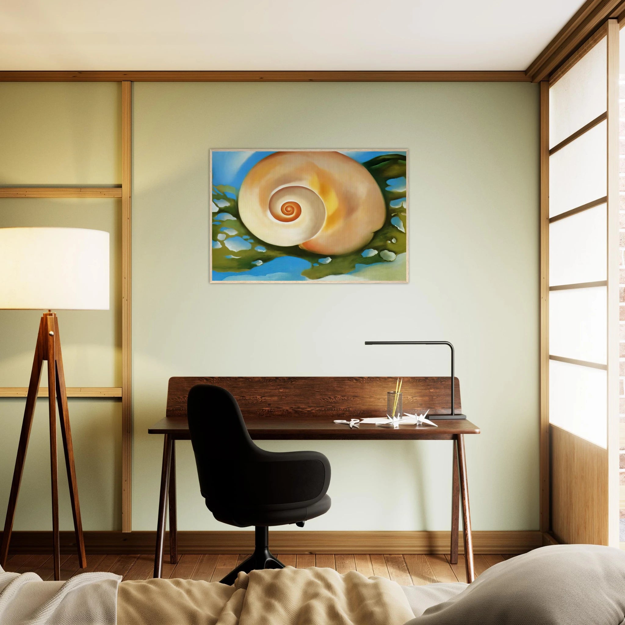Pink Shell with Seaweed Framed Poster | Georgia O'Keeffe Framed Prints Wall Art | Georgia O Keeffe Prints