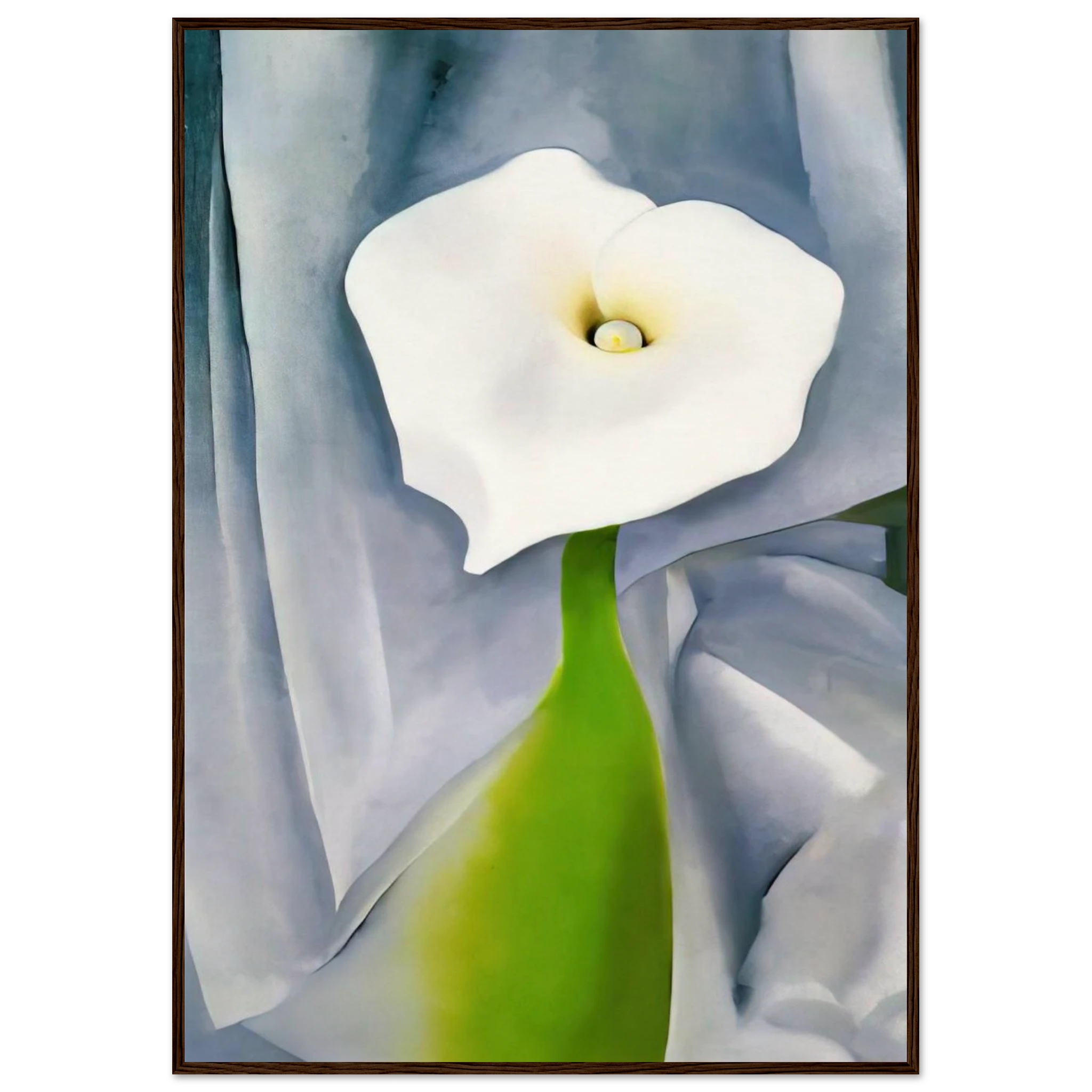 Calla Lily on Grey Framed Poster | Georgia O'Keeffe Framed Prints Wall Art | Georgia O Keeffe Prints