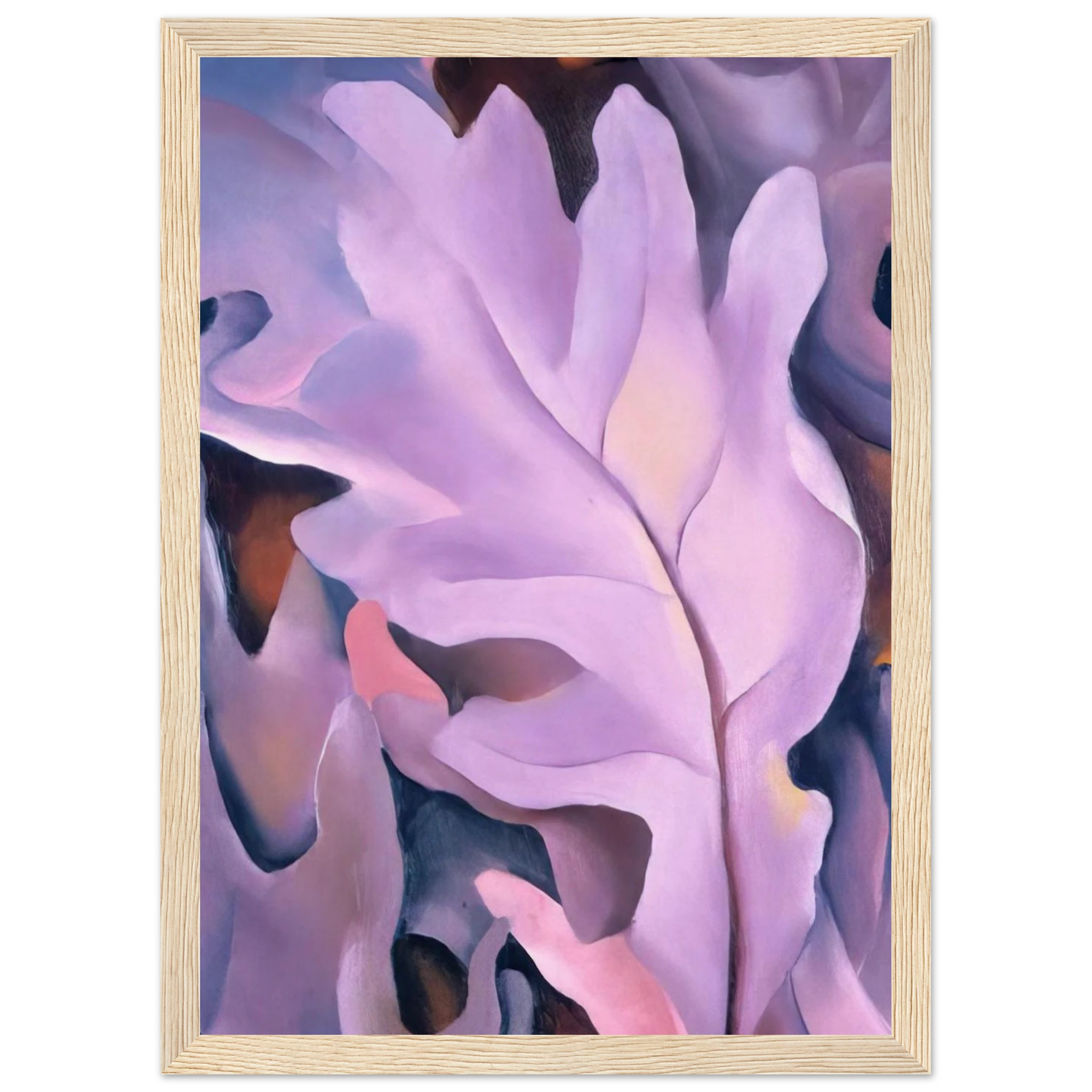 Purple Leaves Framed Poster | Georgia O'Keeffe Framed Prints Wall Art | Georgia O Keeffe Prints