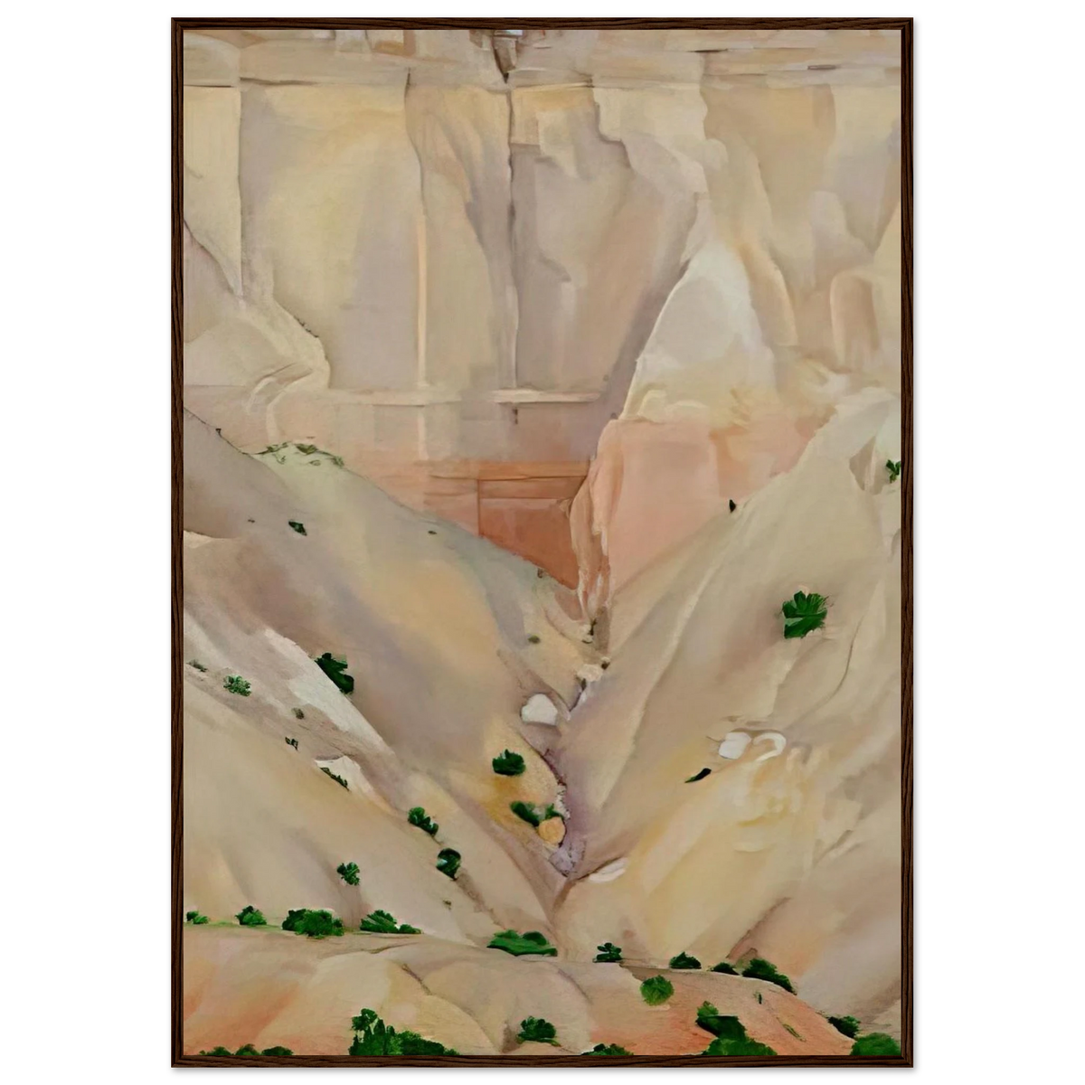 Cliffs Beyond Abiquiu, Dry Waterfall Framed Poster | Georgia O'Keeffe Framed Prints Wall Art | Georgia O Keeffe Prints