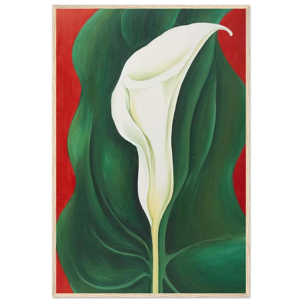 Single Calla Lily  Red  Framed Poster | Georgia O'Keeffe Framed Prints Wall Art | Georgia O Keeffe Prints