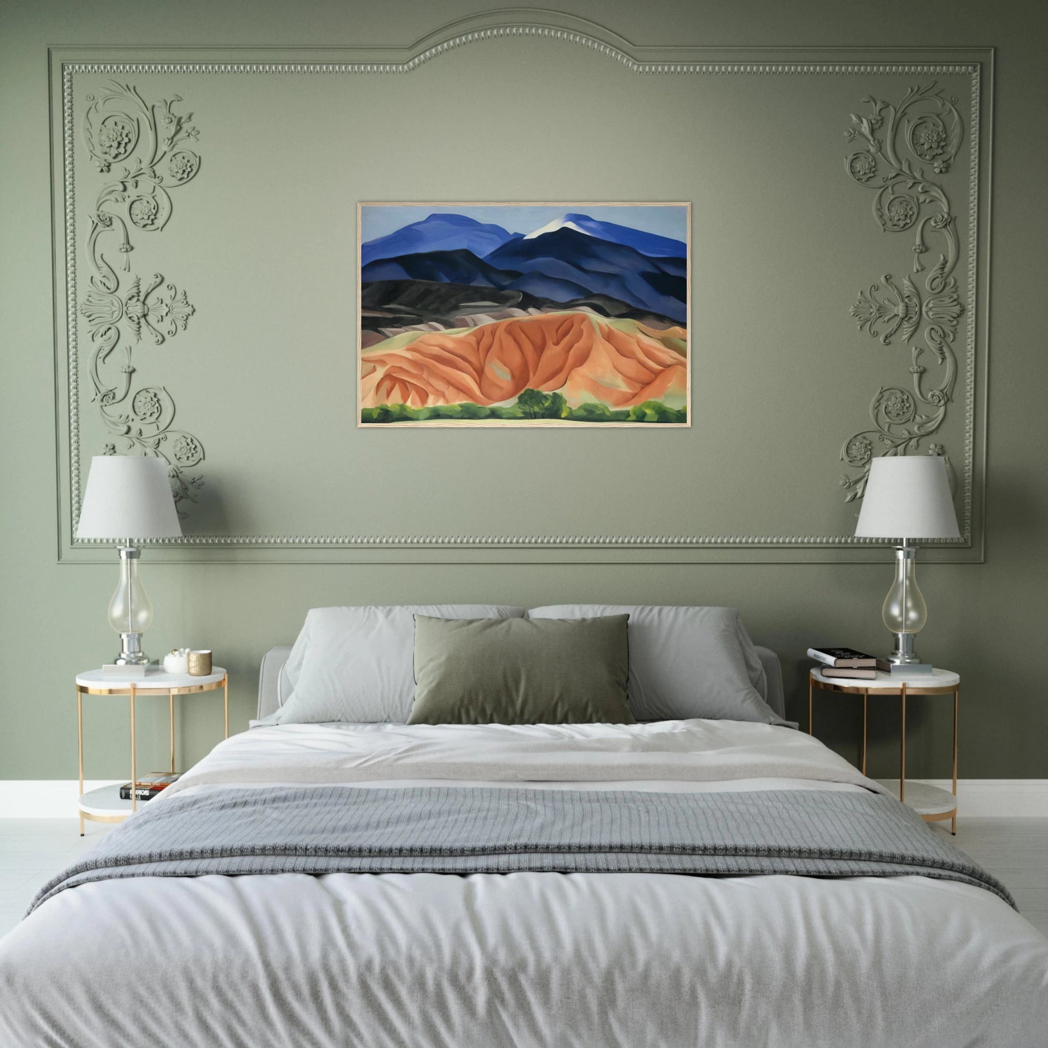 Black Mesa Landscape, New Mexico - Out Back of Mary`s II Framed Poster | Georgia O'Keeffe Framed Prints Wall Art | Georgia O Keeffe Prints