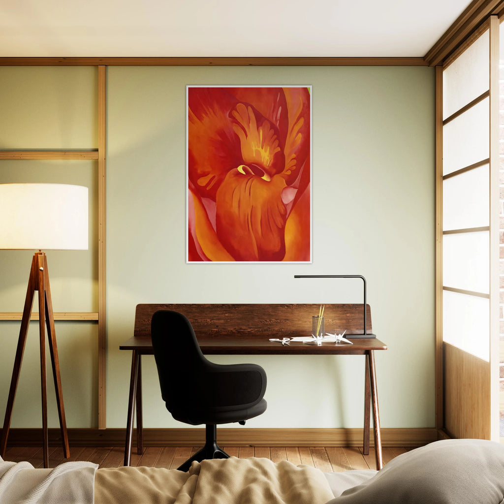 Canna Red and Orange Framed Poster | Georgia O'Keeffe Framed Prints Wall Art | Georgia O Keeffe Prints