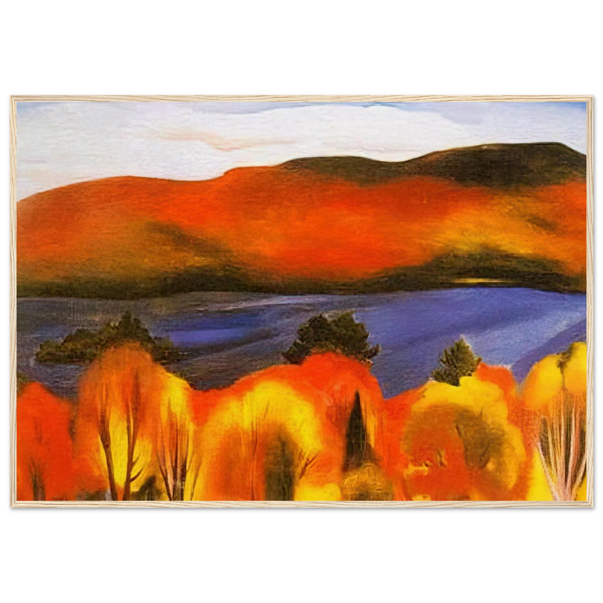Lake George, Autumn Framed Poster | Georgia O'Keeffe Framed Prints Wall Art | Georgia O Keeffe Prints