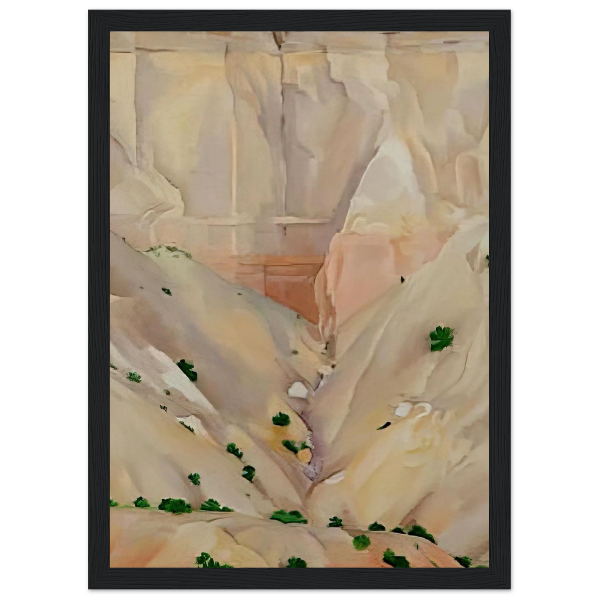 Cliffs Beyond Abiquiu, Dry Waterfall Framed Poster | Georgia O'Keeffe Framed Prints Wall Art | Georgia O Keeffe Prints