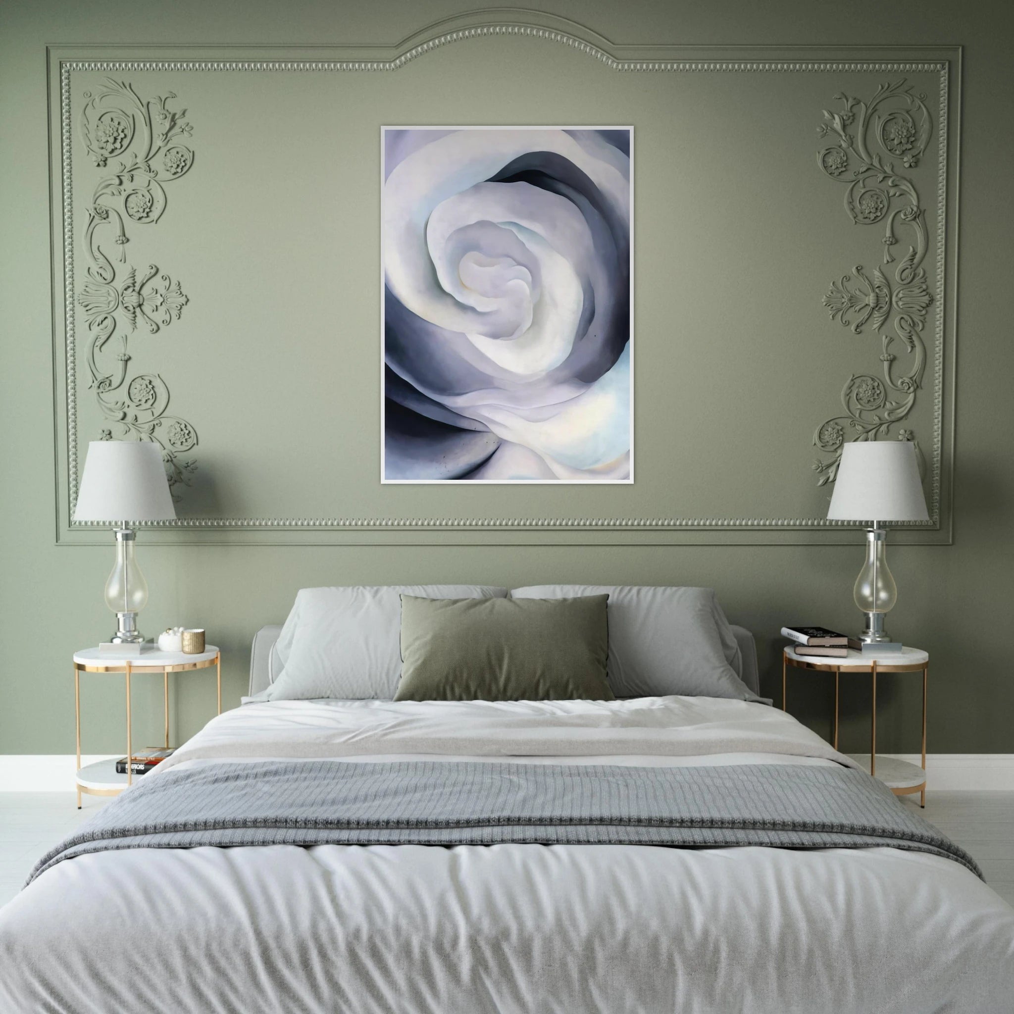 Abstraction White Rose Framed Poster | Georgia O'Keeffe Framed Prints Wall Art | Georgia O Keeffe Prints