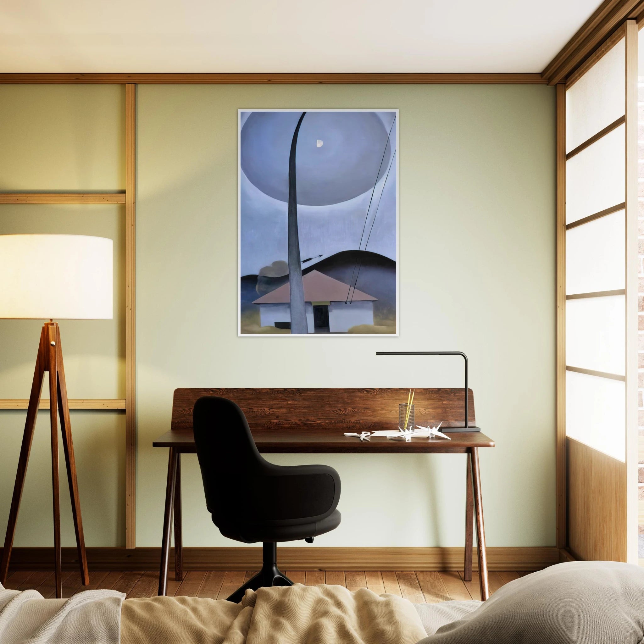 Little House with Flagpole Framed Poster | Georgia O'Keeffe Framed Prints Wall Art | Georgia O Keeffe Prints