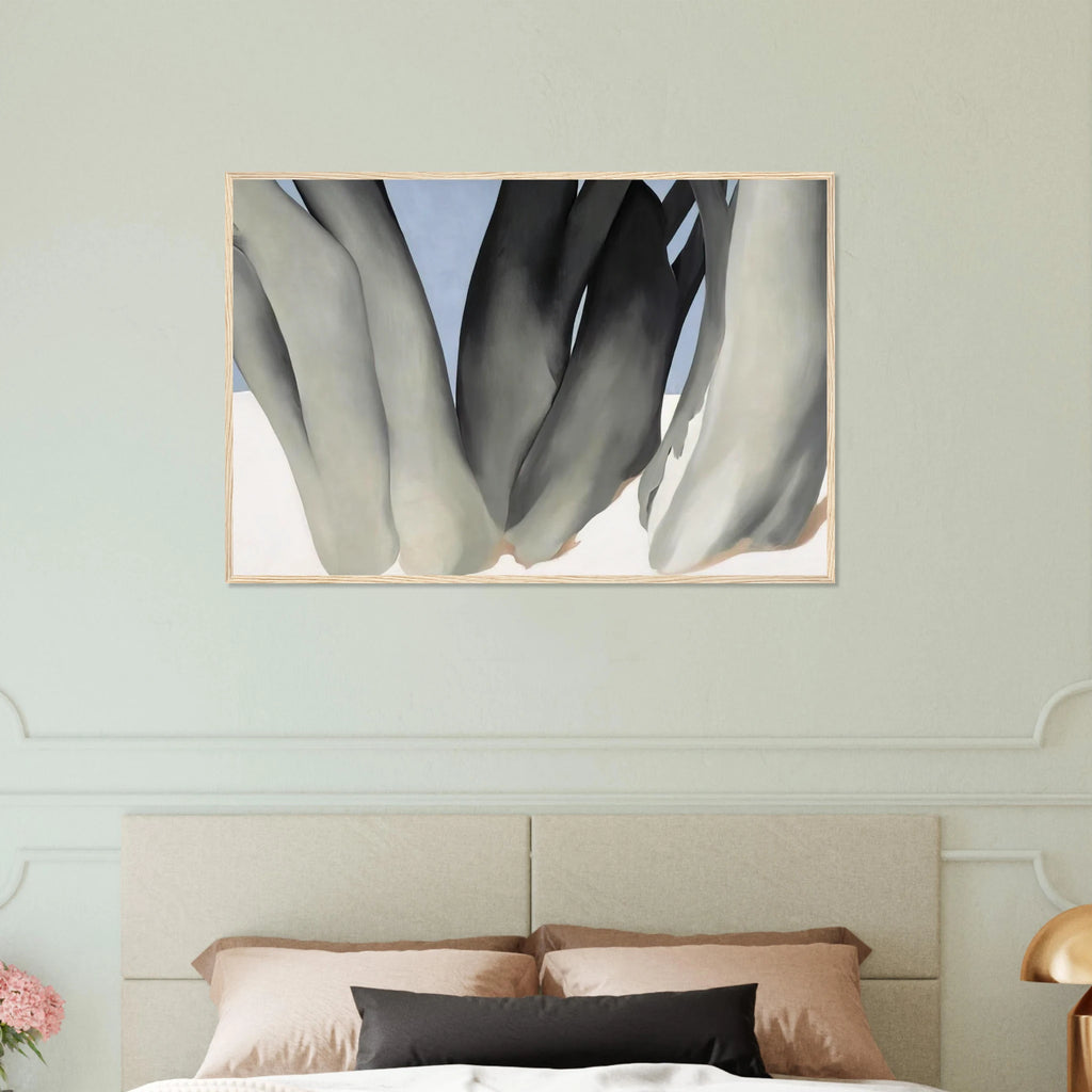 Bare Tree Trunks with Snow Framed Poster | Georgia O'Keeffe Framed Prints Wall Art | Georgia O Keeffe Prints