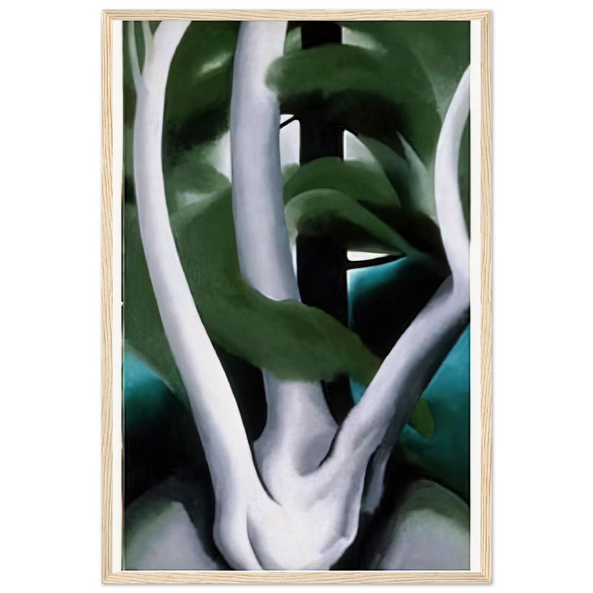 Birch and Pine Tree No. 1 Framed Poster | Georgia O'Keeffe Framed Prints Wall Art | Georgia O Keeffe Prints