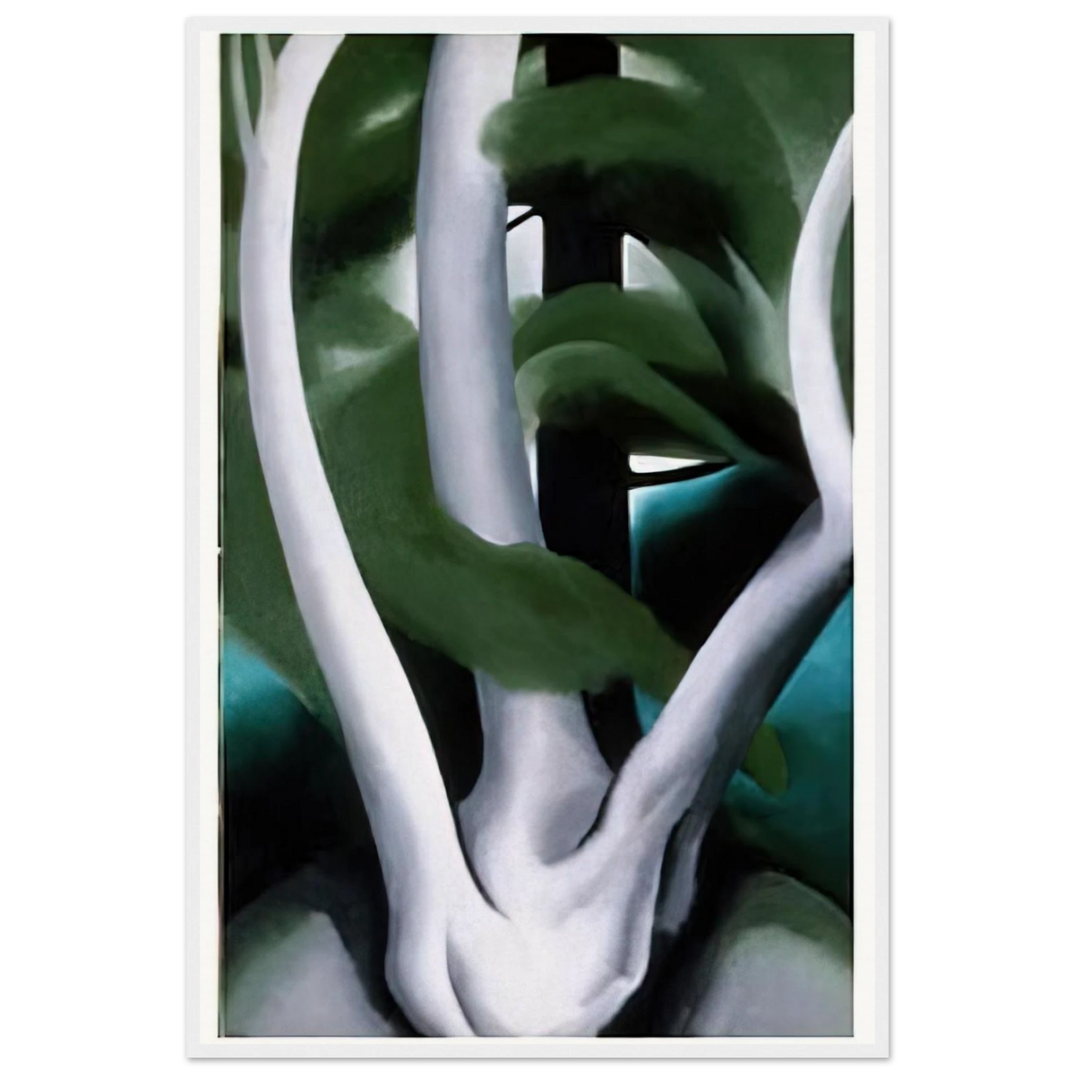 Birch and Pine Tree No. 1 Framed Poster | Georgia O'Keeffe Framed Prints Wall Art | Georgia O Keeffe Prints